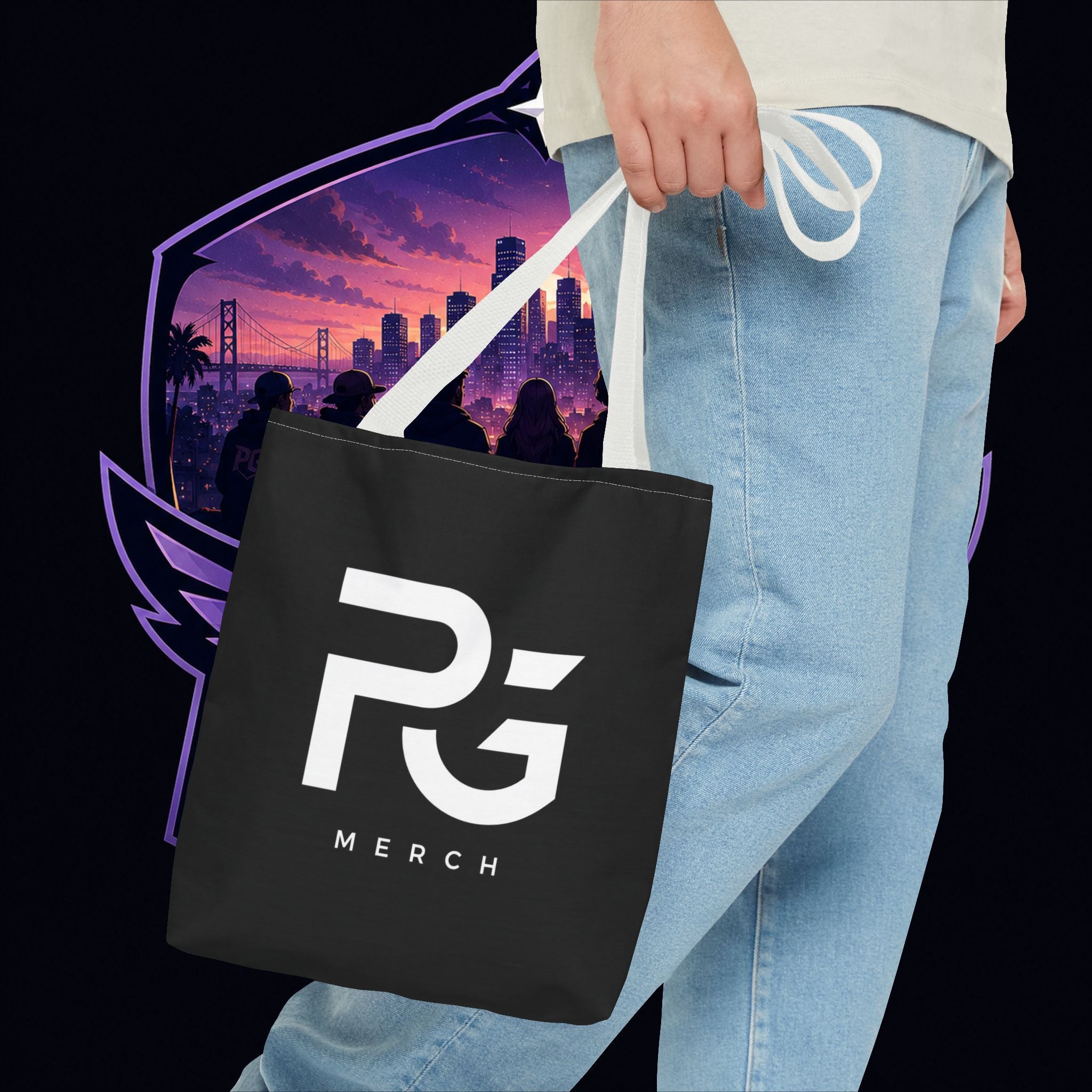 PG Merch Logo Tote Bag — Urban Gamer Aesthetic Everyday Tote