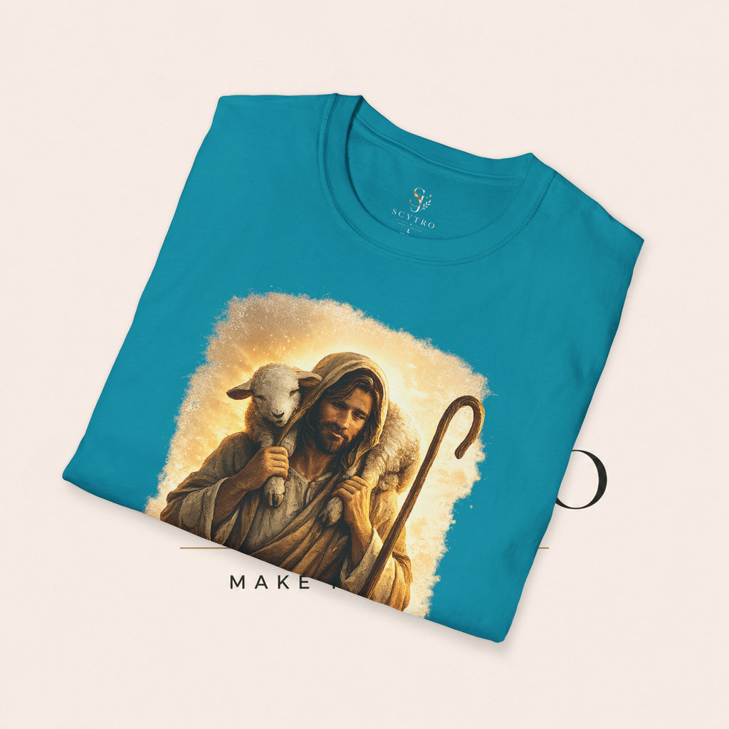 Jesus the Good Shepherd T-Shirt — 'Found.' Christian Faith Tee