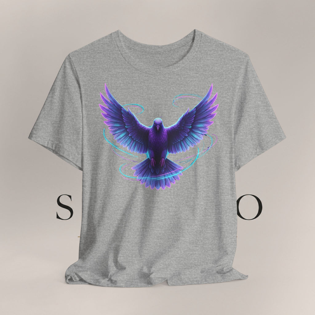 Mystic Raven Tee — Purple Glowing Dove Graphic T-Shirt