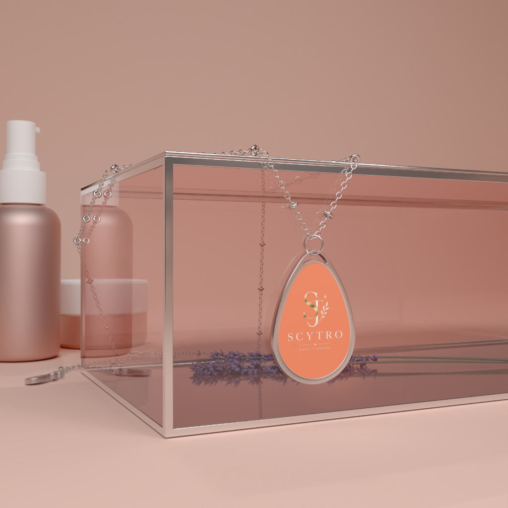 Custom Oval Pendant Necklace — Minimal Teardrop Locket Necklace