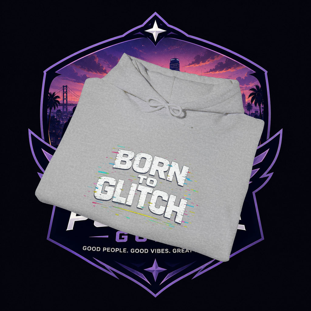 Born Glitch Hoodie — Retro Cyberpunk Vaporwave Graphic Sweatshirt