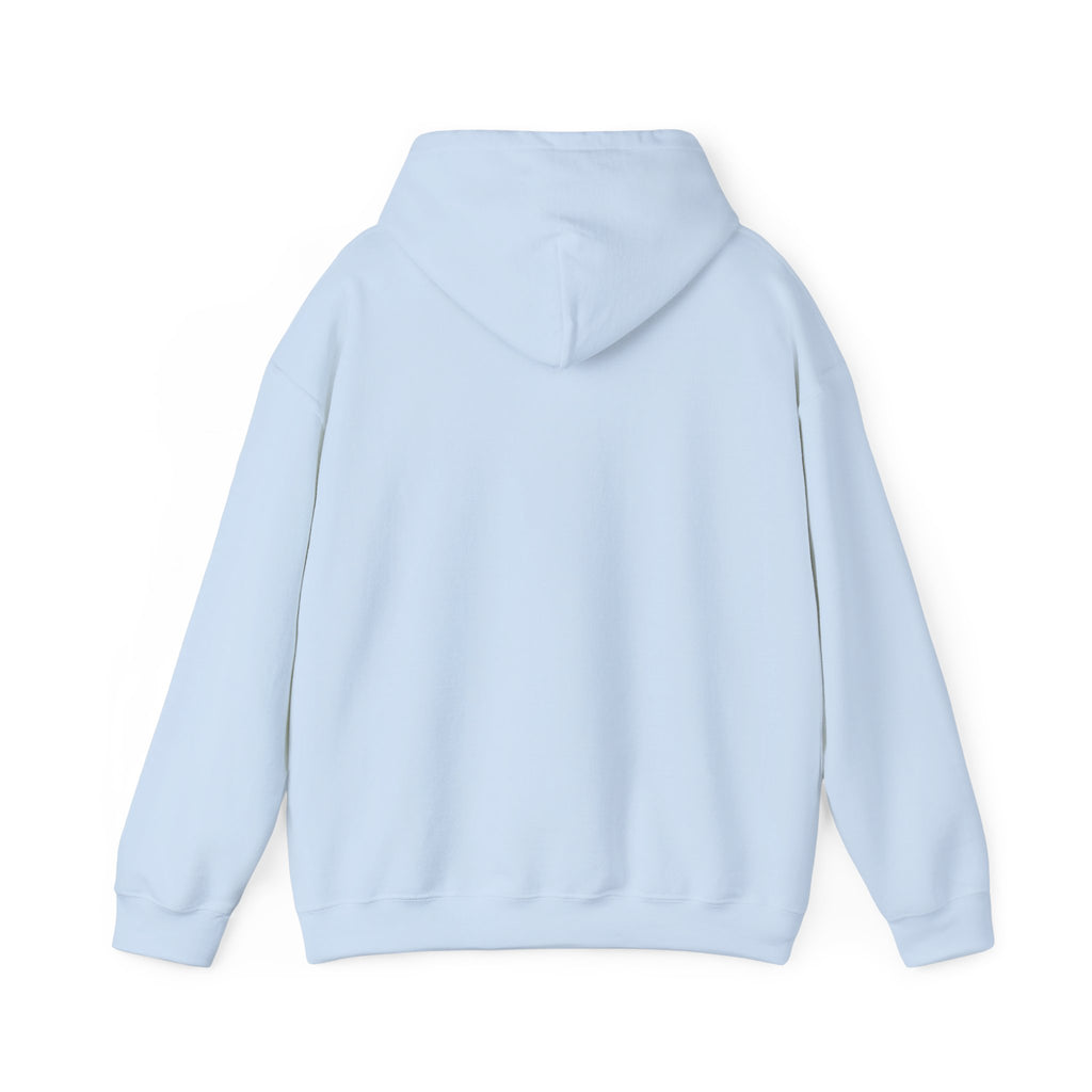 Calm City Meditation Hoodie — Zen Seated Figure Skyline Design
