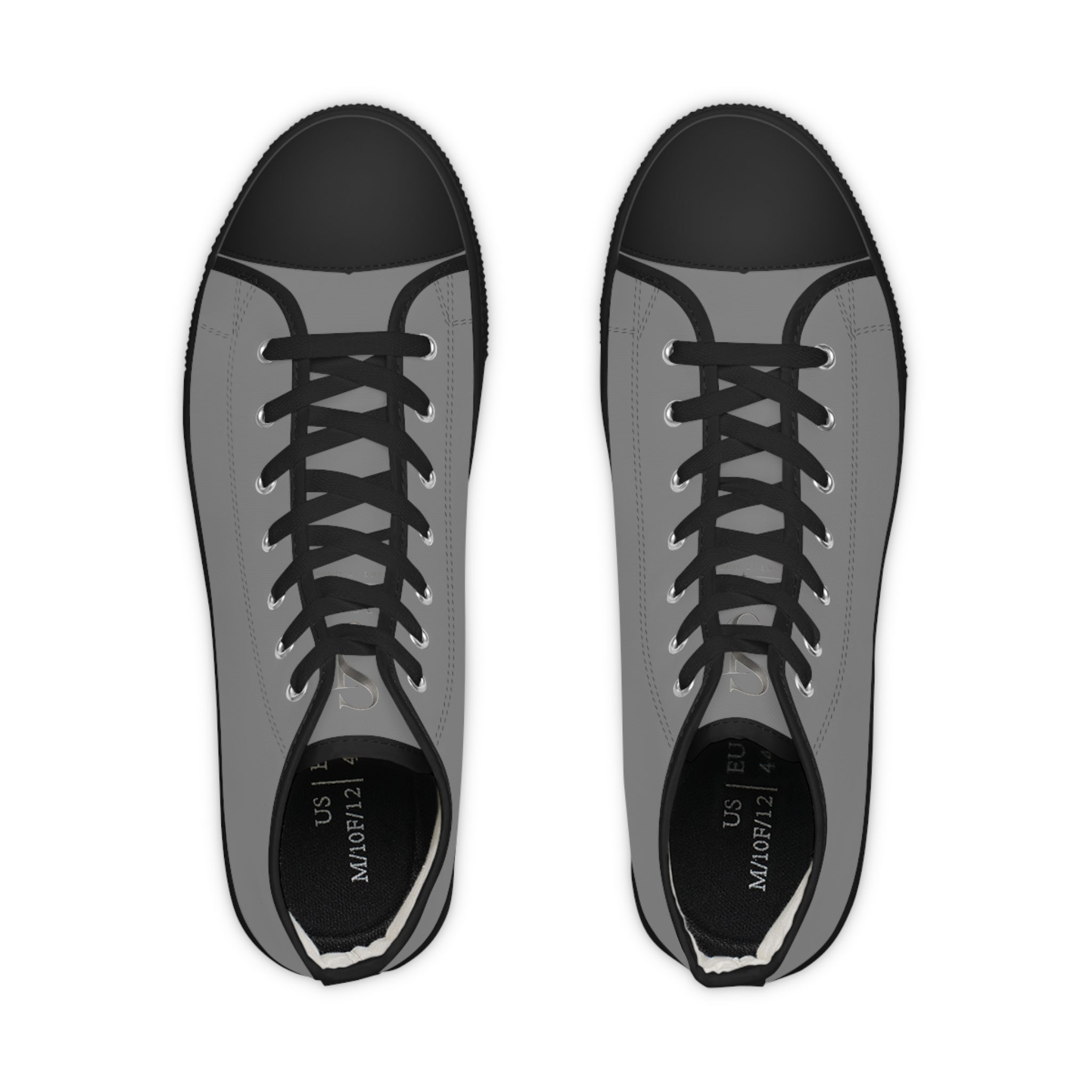 Men's Gray High-Top Sneakers — Classic Casual Canvas Shoes