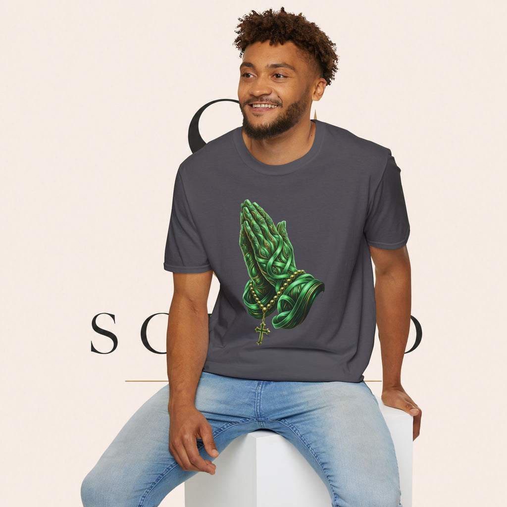 Praying Hands T‑Shirt — Green Vines Prayer Hands Graphic Tee