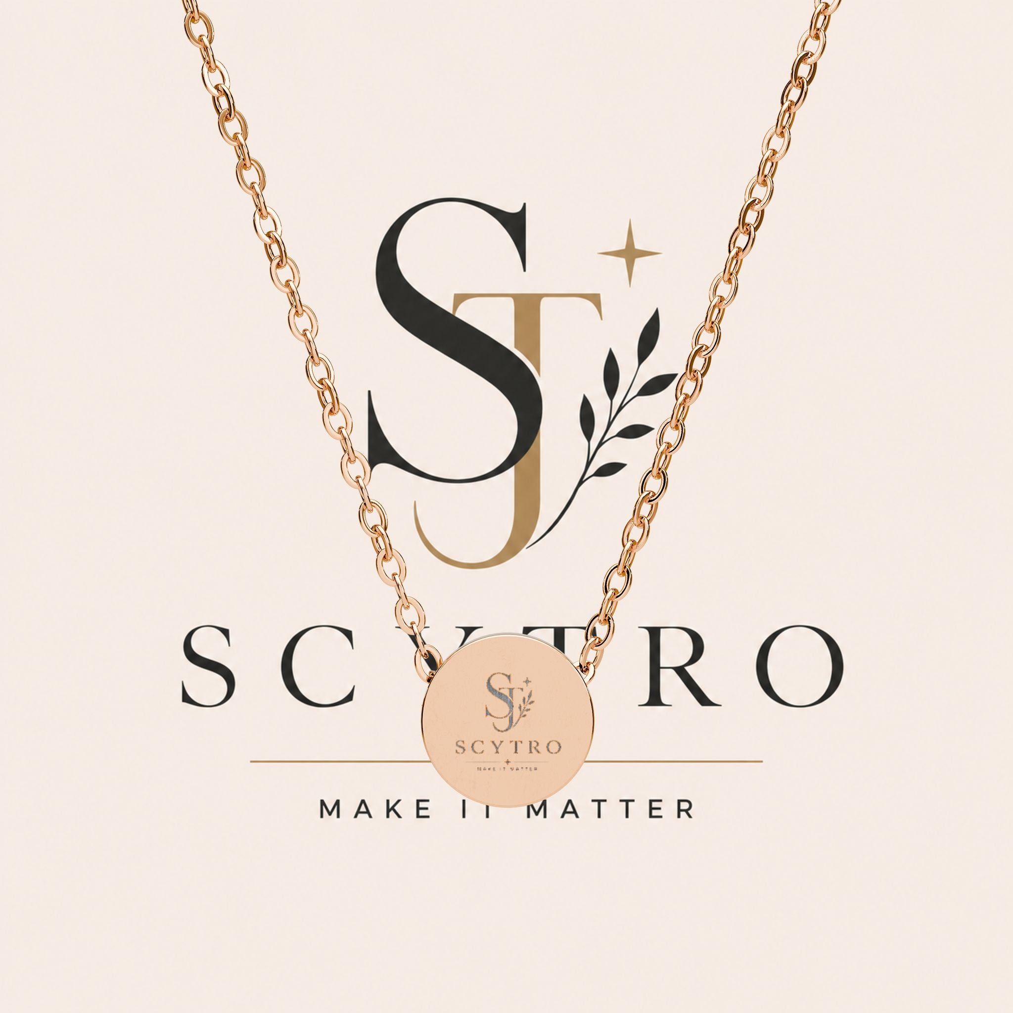 Engraved Mini Circle Necklace — Personalized Initial Pendant (Silver or Rose Gold)