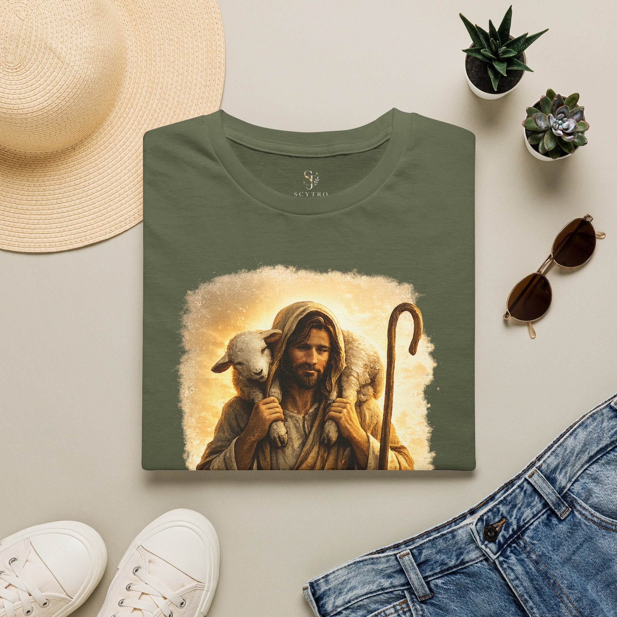 Jesus the Good Shepherd T-Shirt — 'Found.' Christian Faith Tee