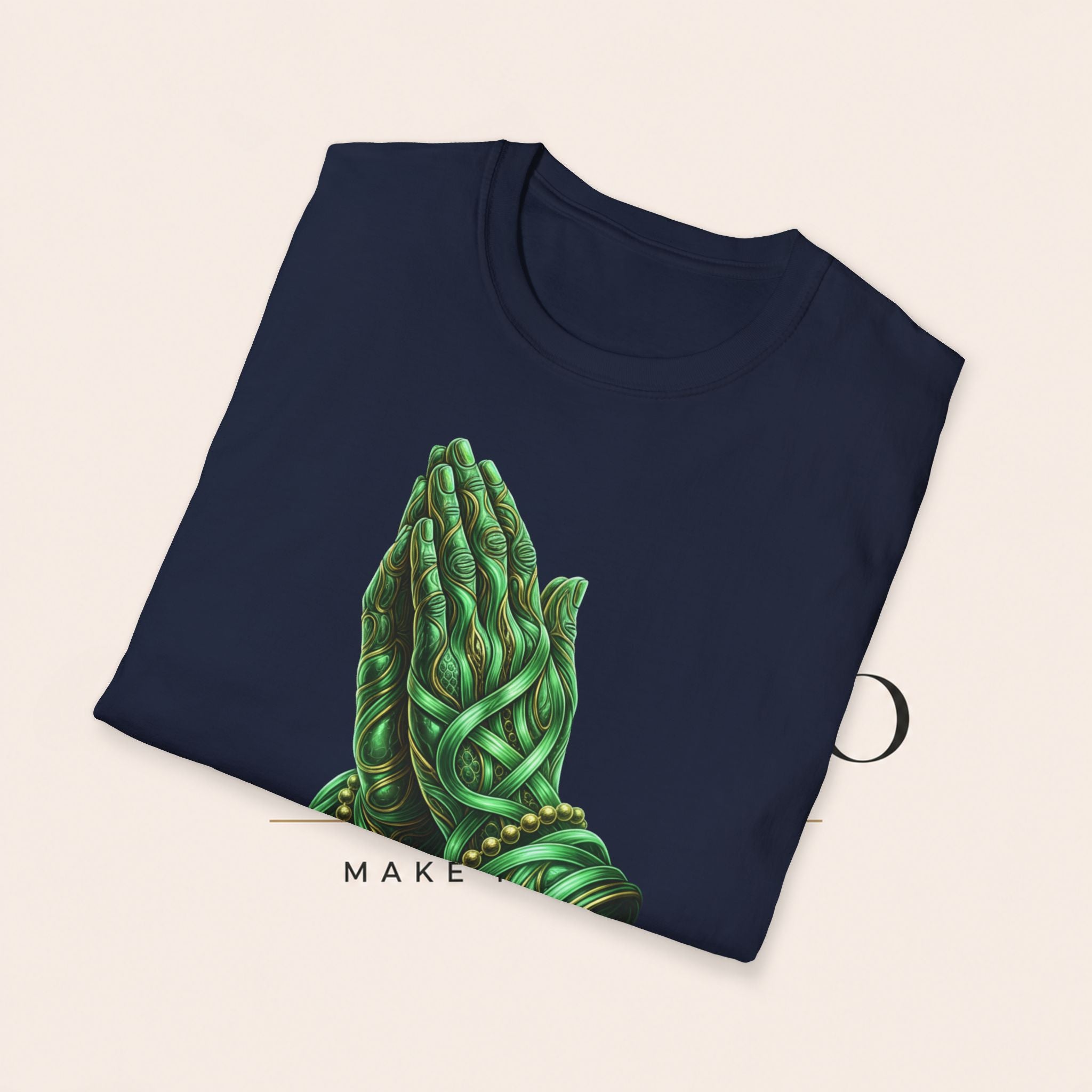 Praying Hands T‑Shirt — Green Vines Prayer Hands Graphic Tee