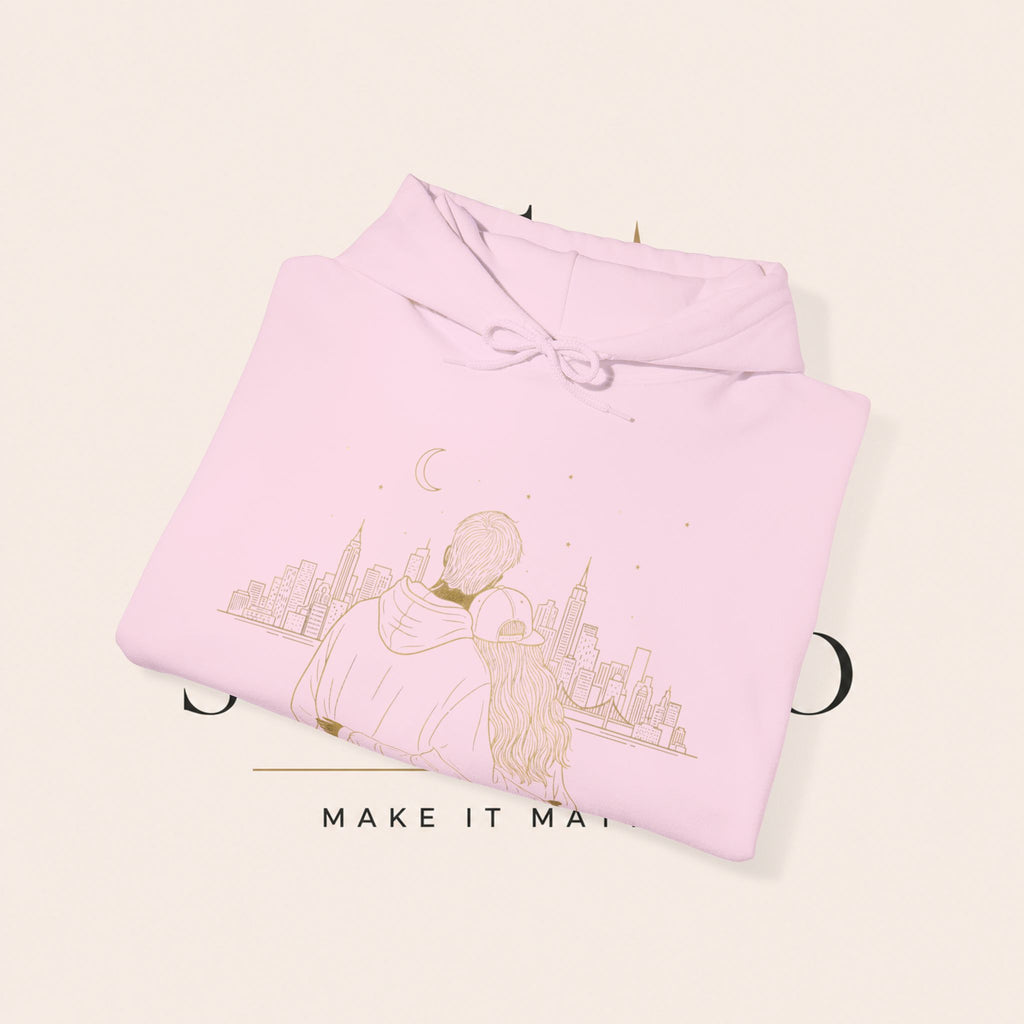 Couple Silhouette Hoodie – Romantic Cityscape 'Together' Pullover