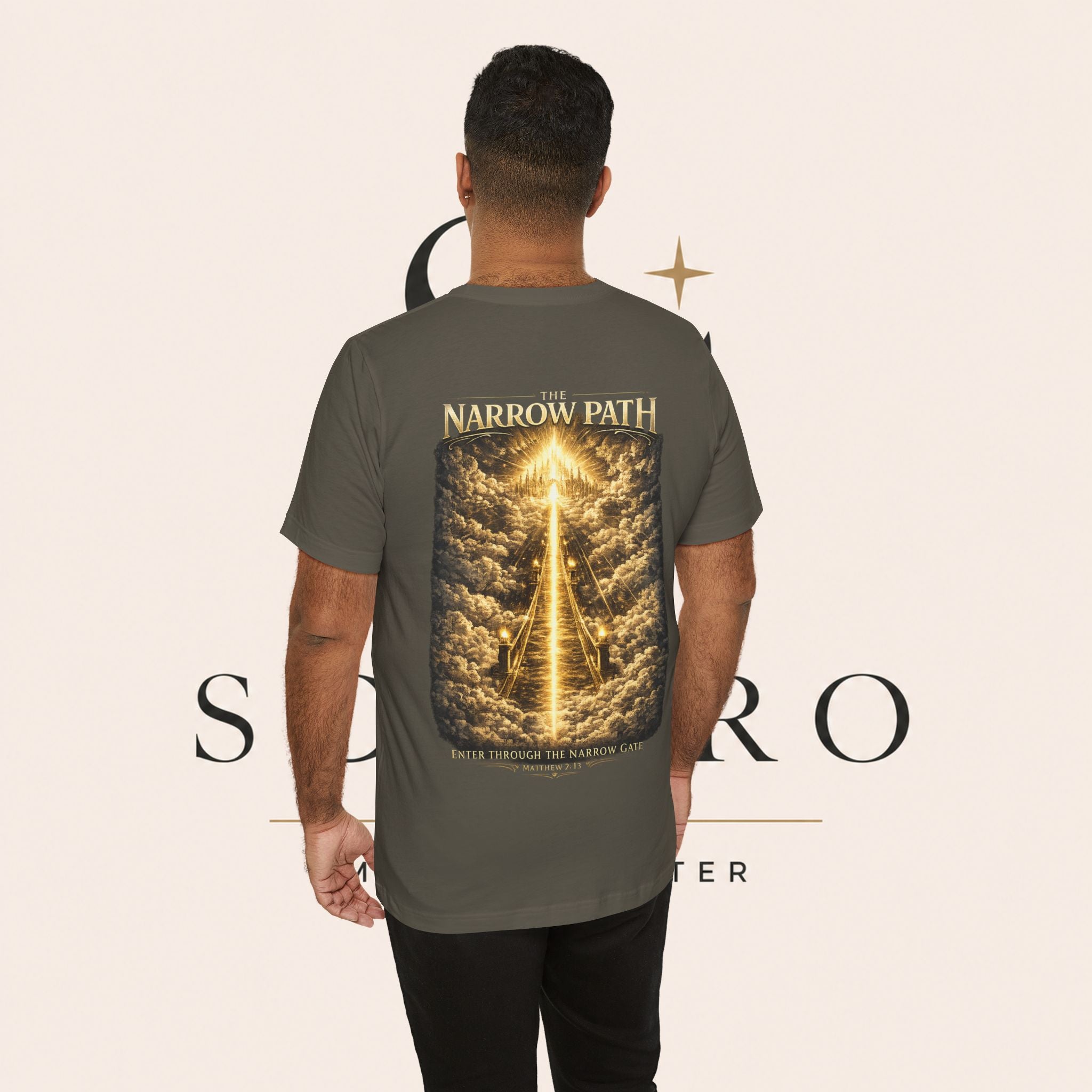 T-Shirt — 'The Narrow Path' Golden Light Graphic Tee
