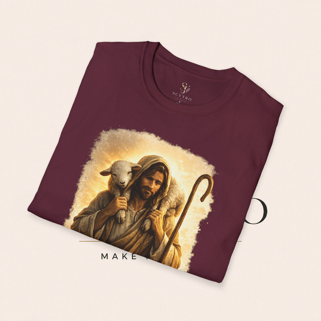 Jesus the Good Shepherd T-Shirt — 'Found.' Christian Faith Tee