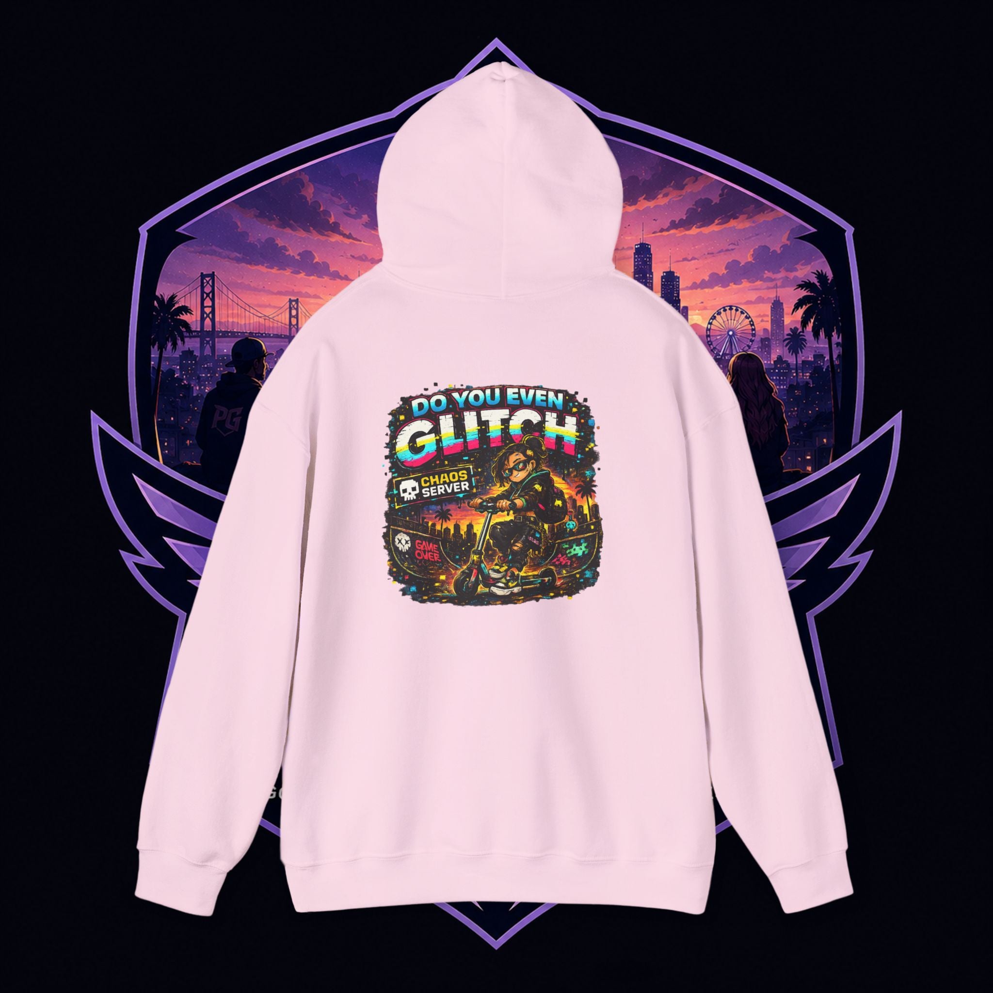 Born Glitch Hoodie — Retro Cyberpunk Vaporwave Graphic Sweatshirt