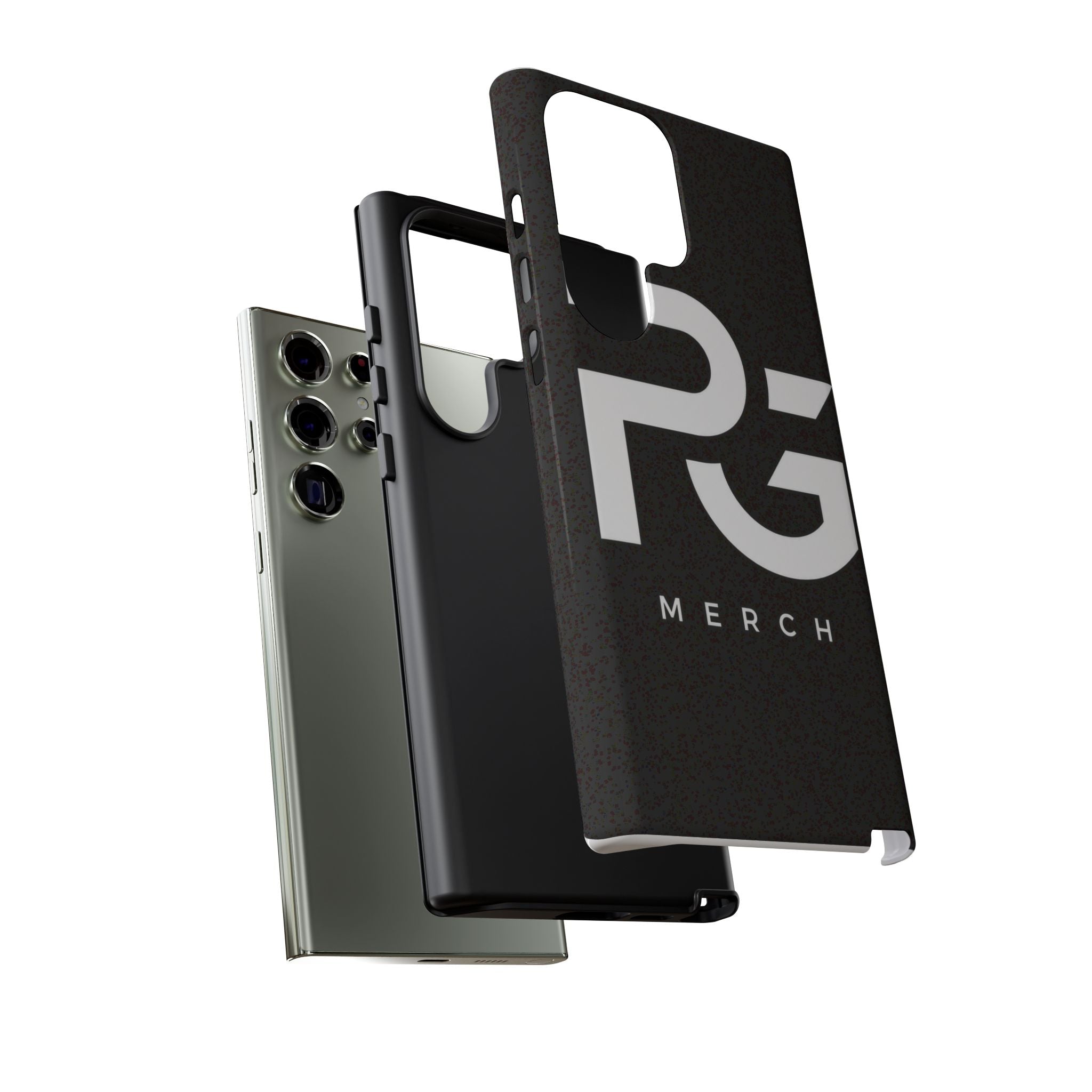 PG CUSTOMIZED RG Merch Tough Phone Case – Black Protective Phone Cover with Bold Logo
