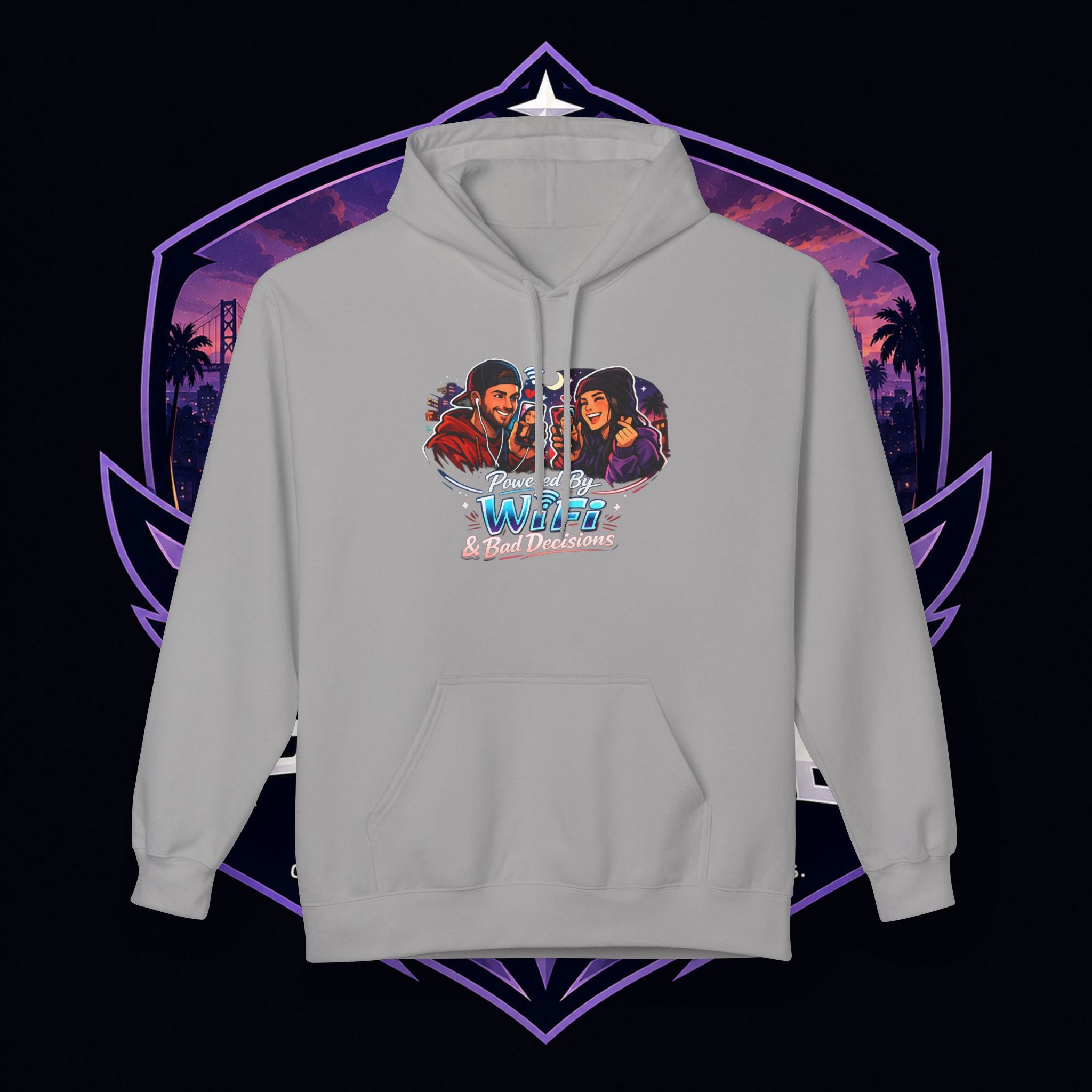 LDR inspired Retro '80s Vibes Hoodie — Neon Miami Movie Couple Design