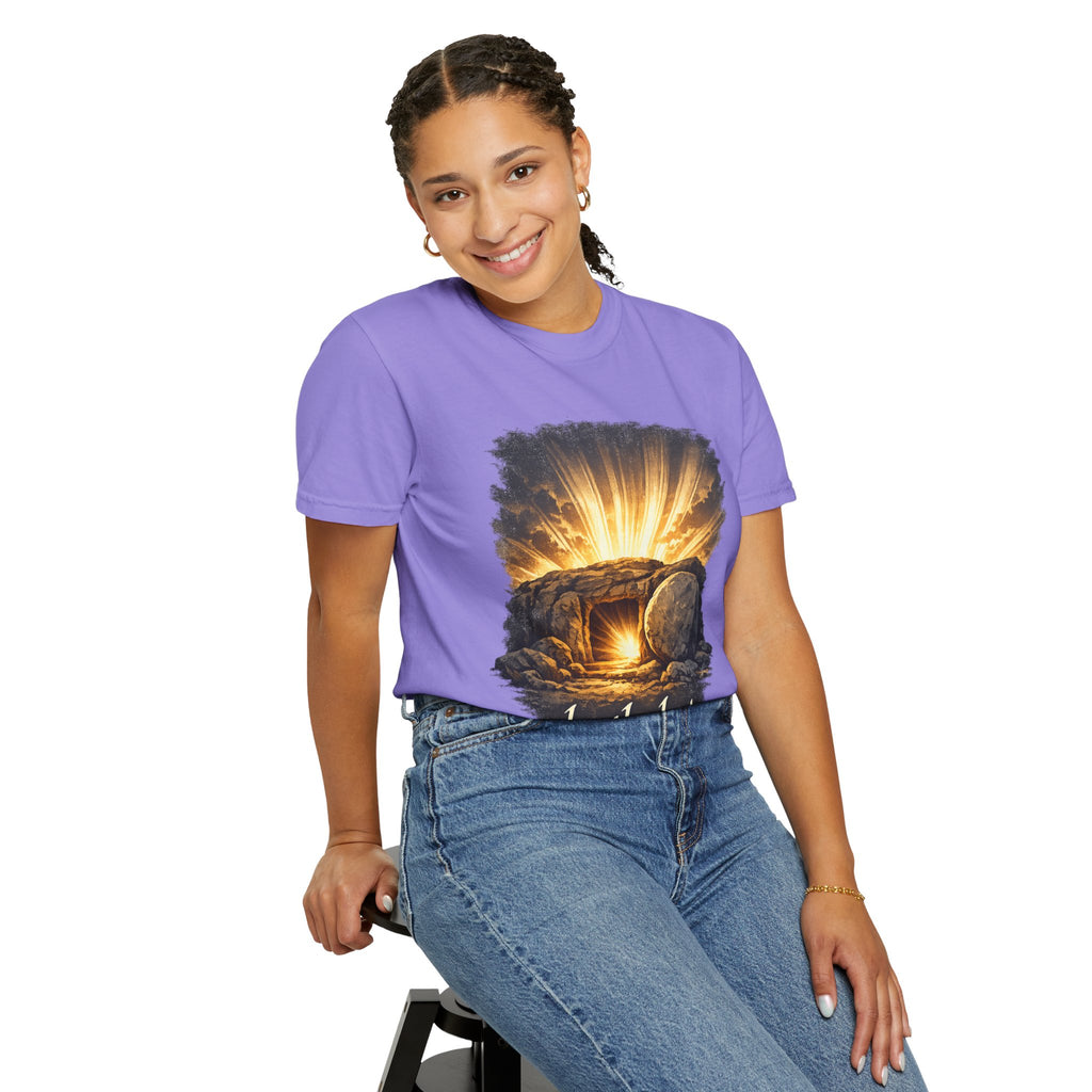 T-Shirt — Sunrise Tomb Graphic ‘death, lost.’ Memorial Tee