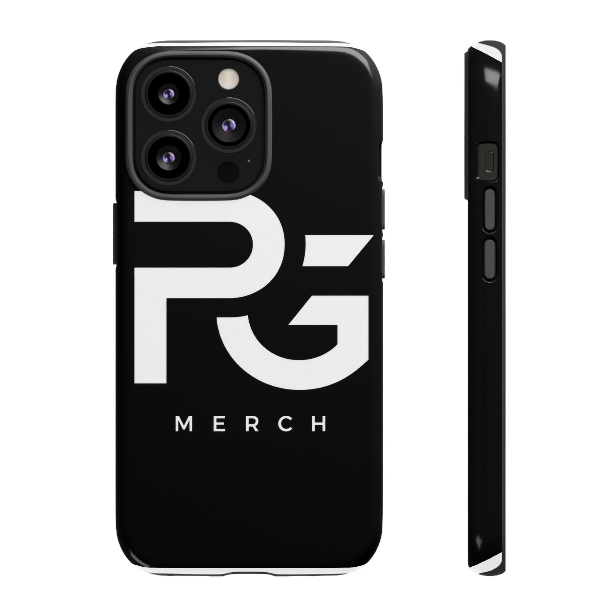 PG CUSTOMIZED RG Merch Tough Phone Case – Black Protective Phone Cover with Bold Logo