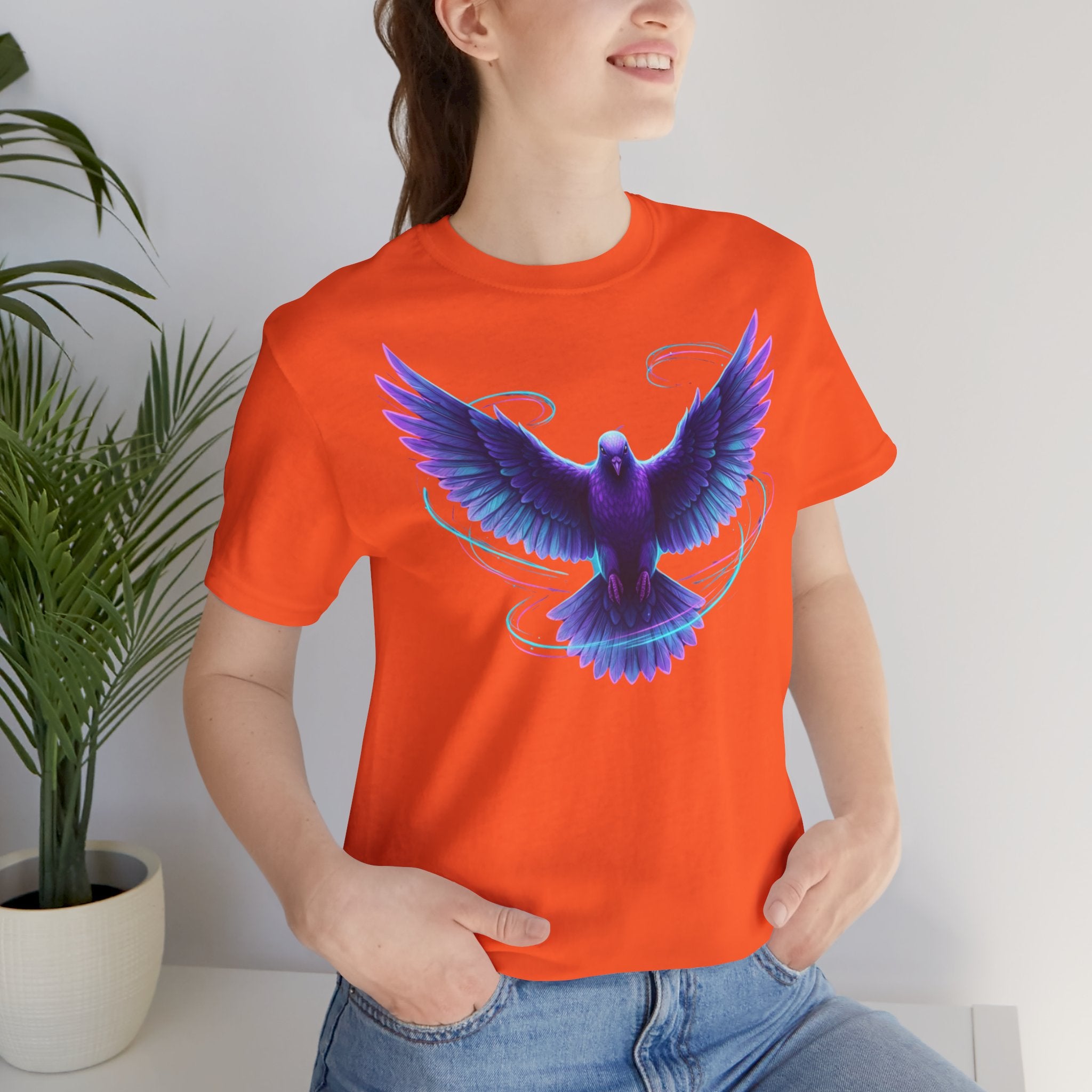 Mystic Raven Tee — Purple Glowing Dove Graphic T-Shirt