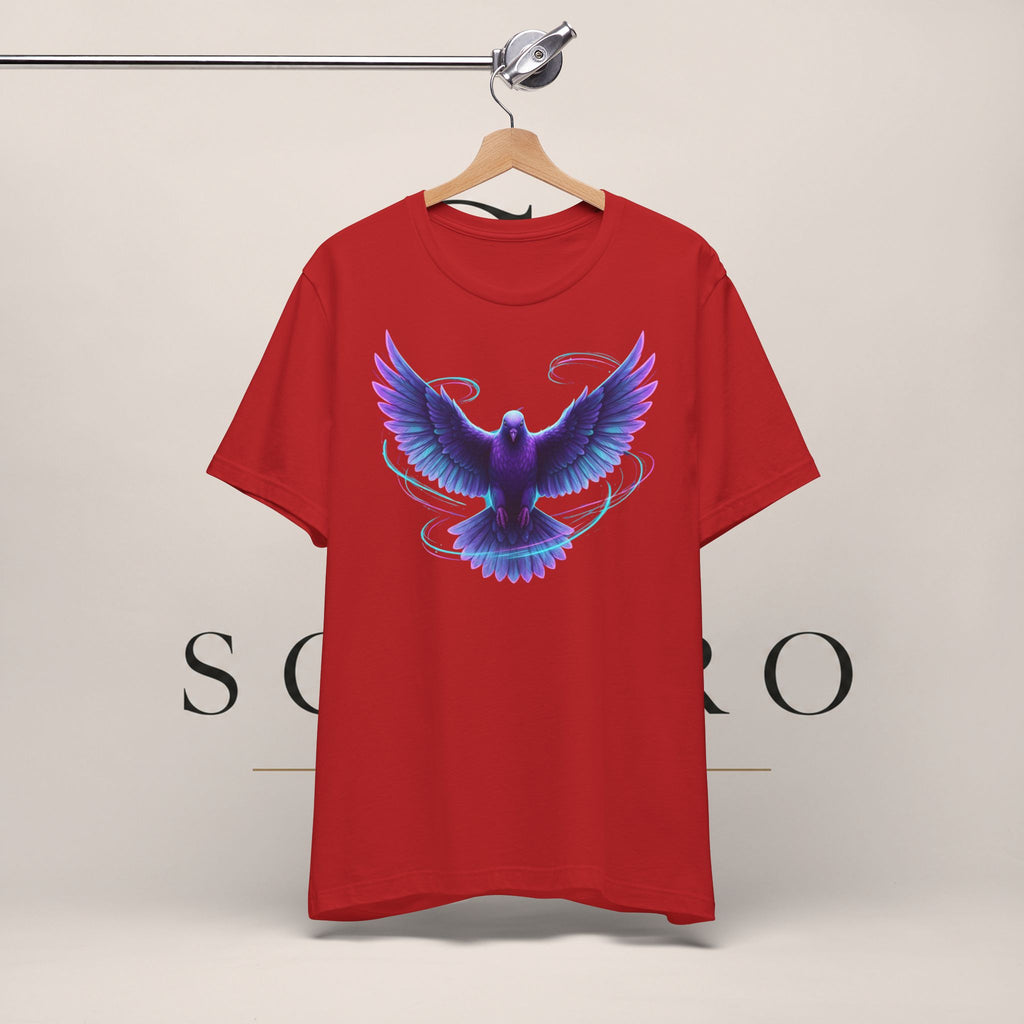 Mystic Raven Tee — Purple Glowing Dove Graphic T-Shirt