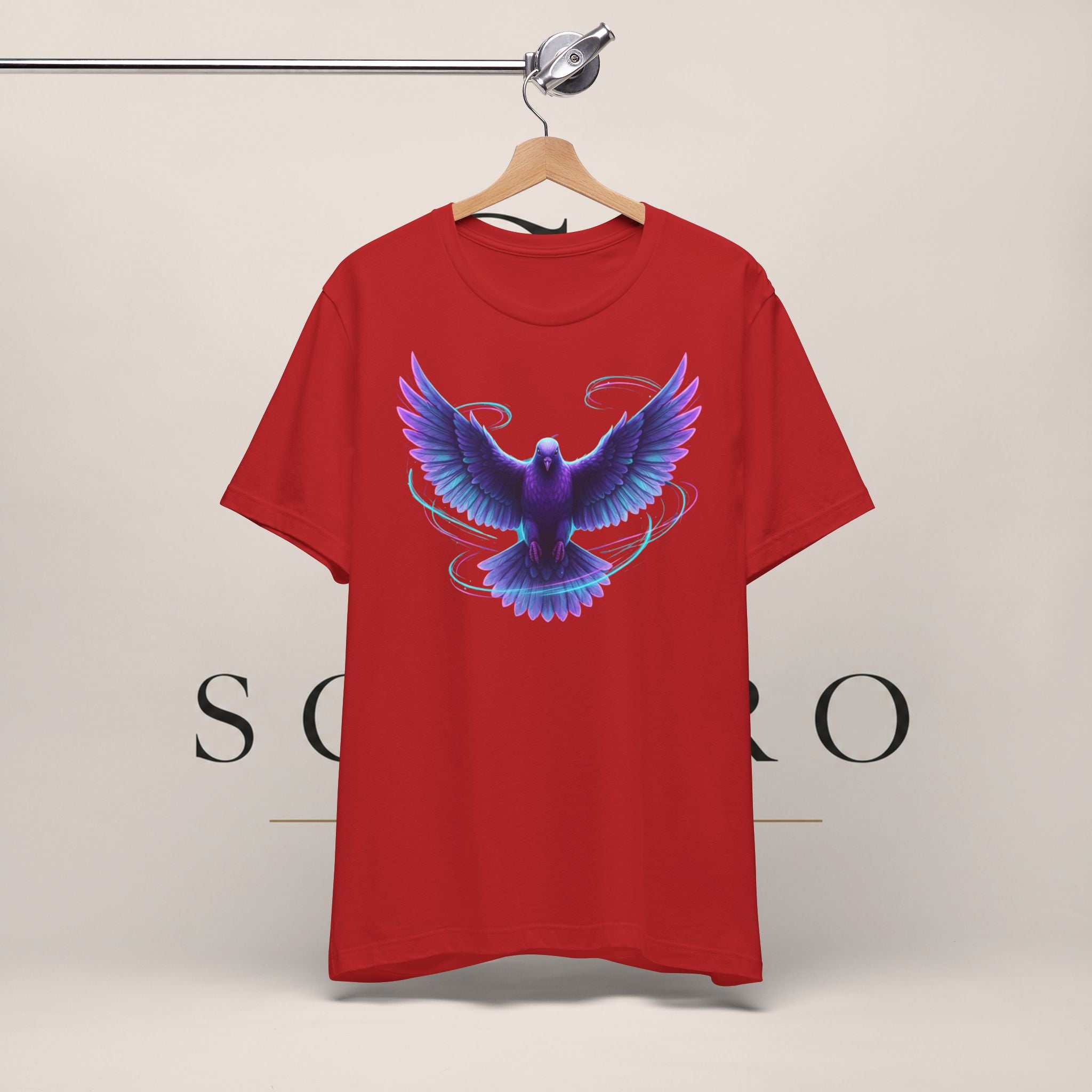 Mystic Raven Tee — Purple Glowing Dove Graphic T-Shirt