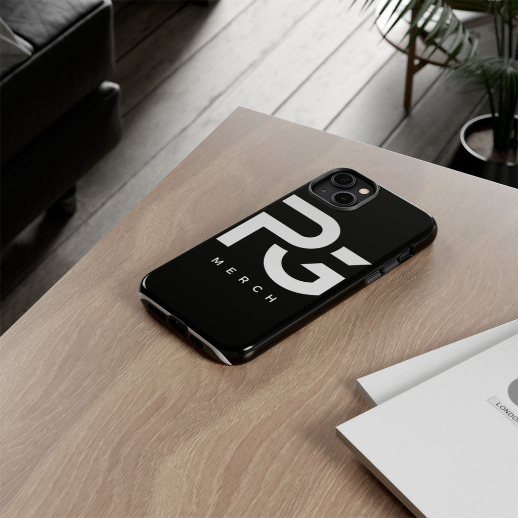 PG CUSTOMIZED RG Merch Tough Phone Case – Black Protective Phone Cover with Bold Logo