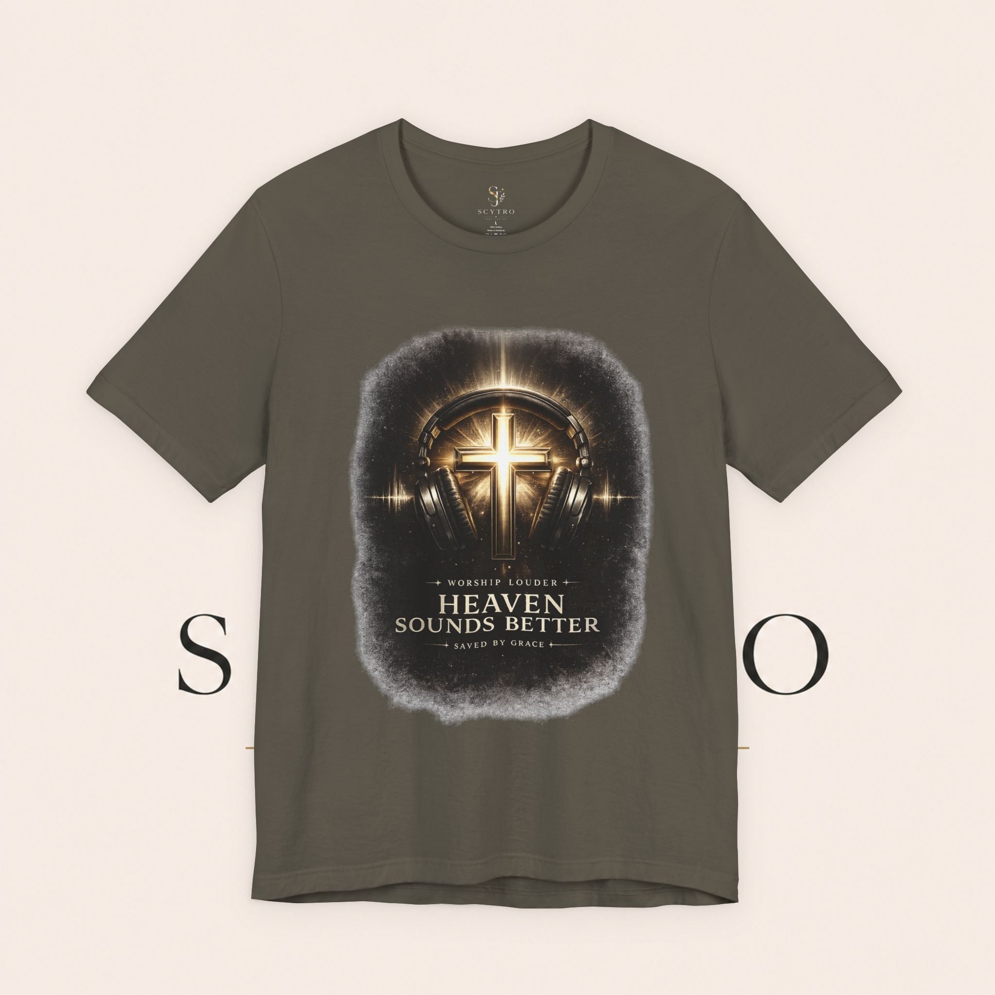 Youth Christian T‑Shirt - "Heaven Sounds Better" Cross Headphones Graphic Tee