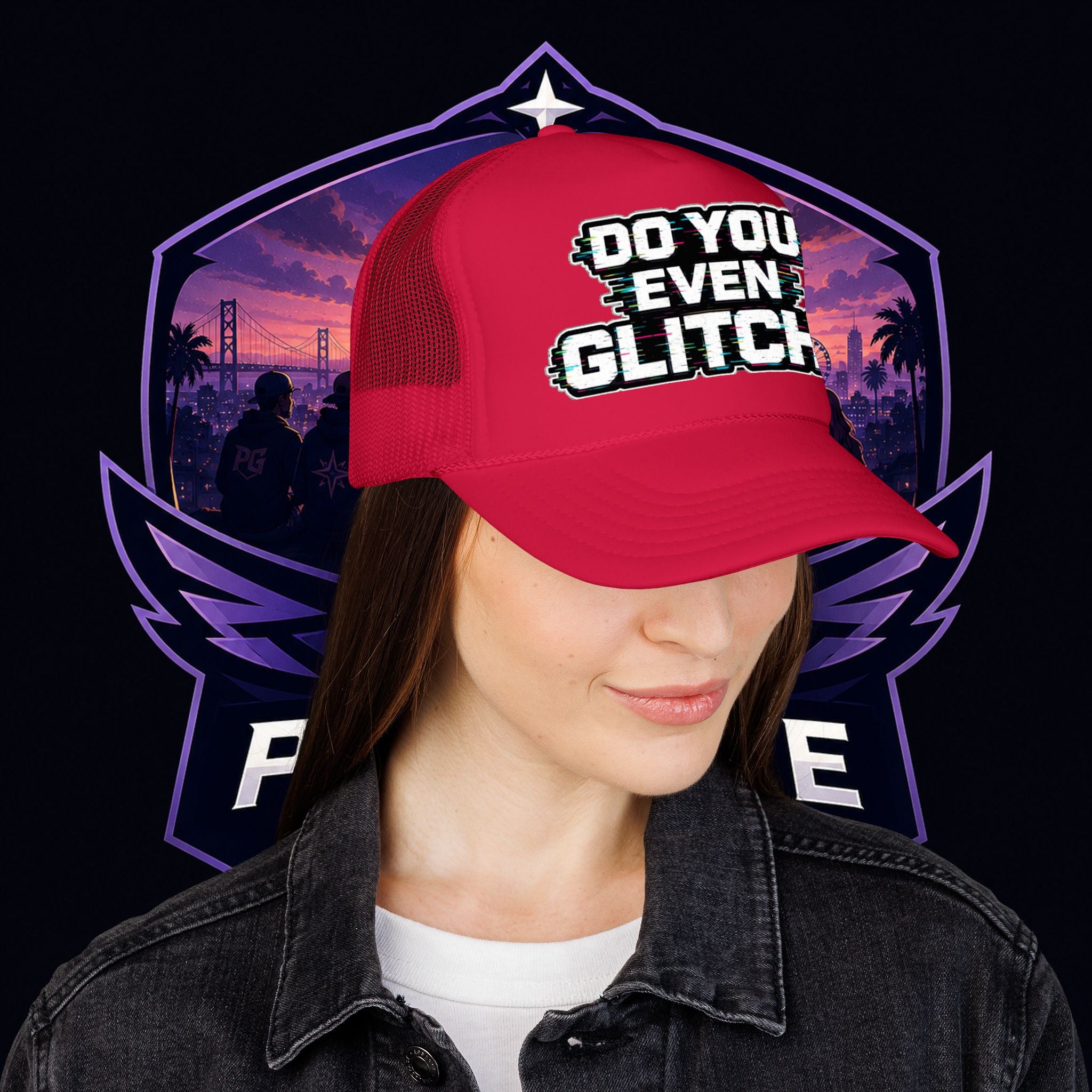 PG Lola's Do You Even Glitch? Foam Trucker Hat