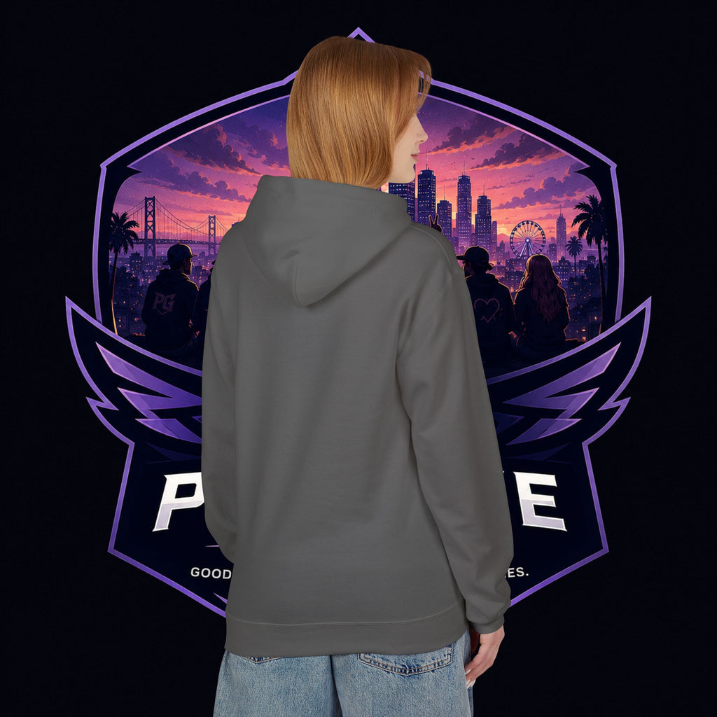 LDR inspired Retro '80s Vibes Hoodie — Neon Miami Movie Couple Design