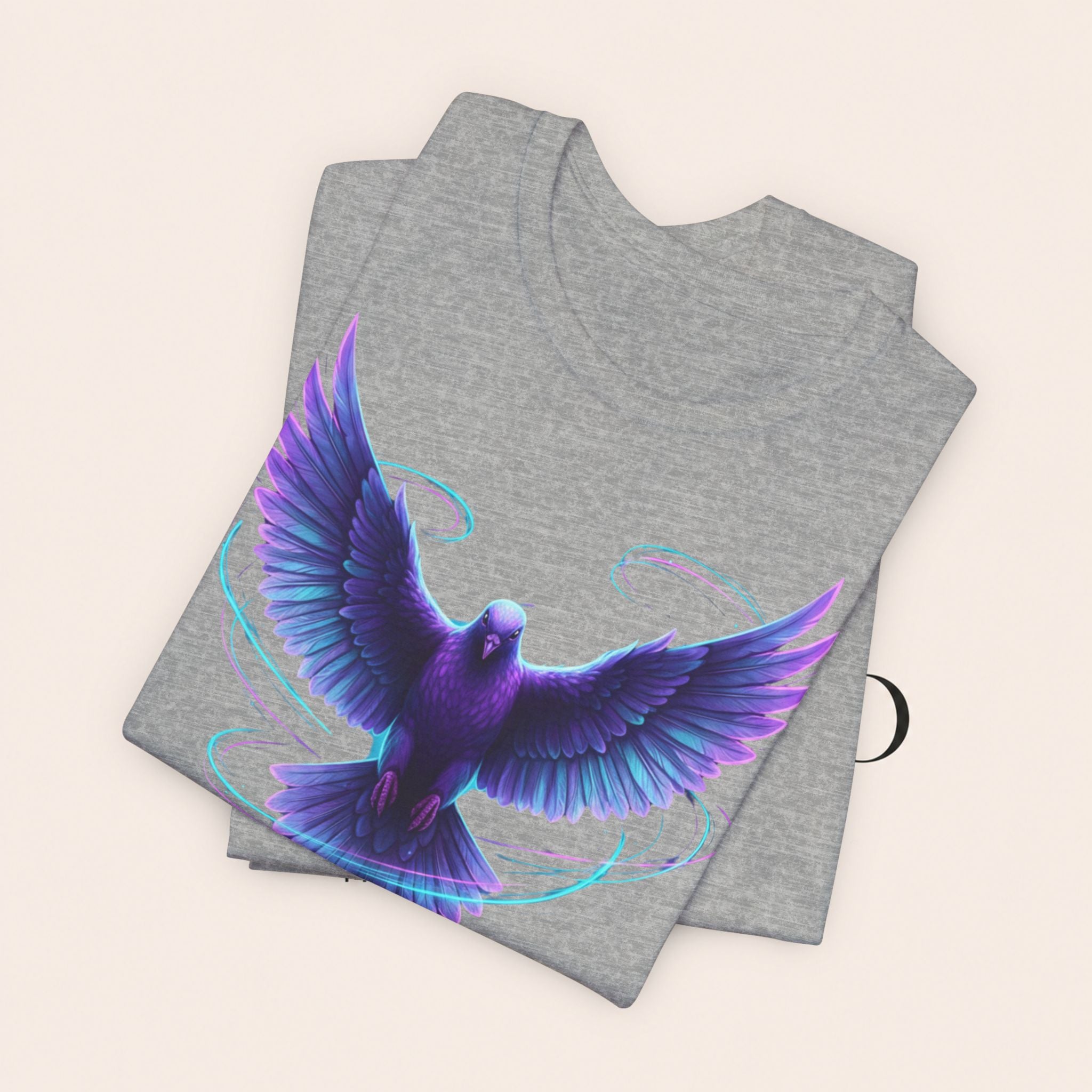 Mystic Raven Tee — Purple Glowing Dove Graphic T-Shirt
