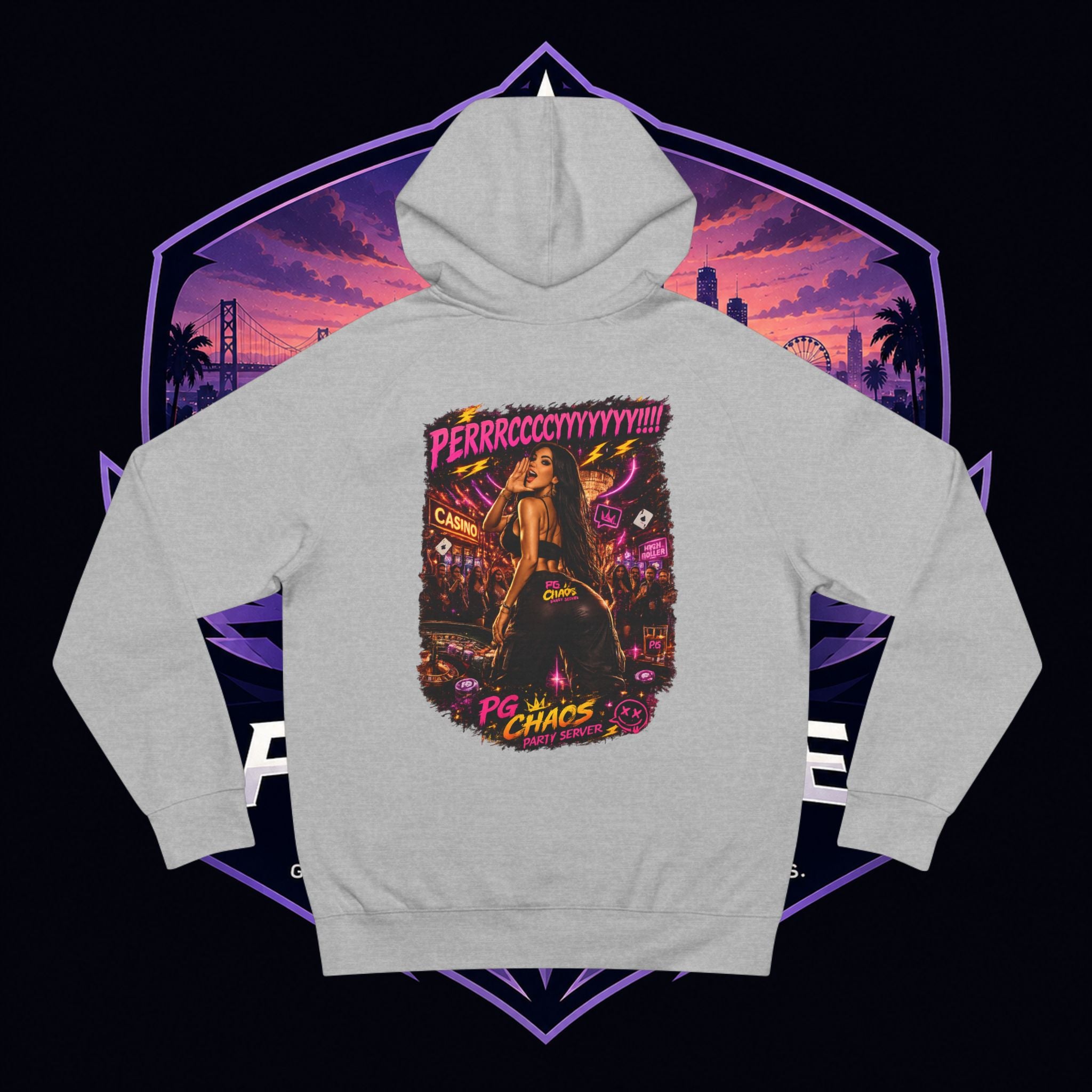 PG SUZY Party Graphic Hoodie — "Who's Hosting the Party?" Retro Concert Pullover