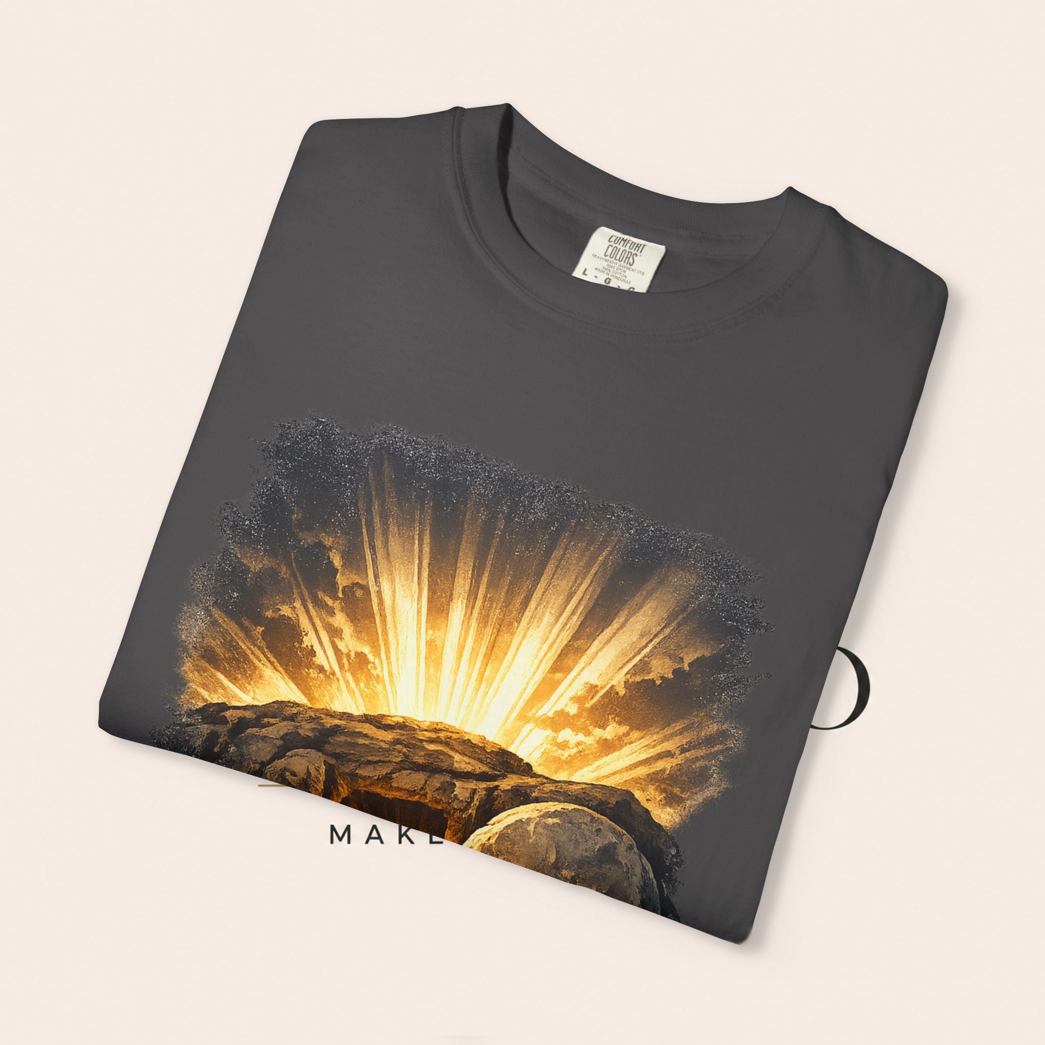 T-Shirt — Sunrise Tomb Graphic ‘death, lost.’ Memorial Tee