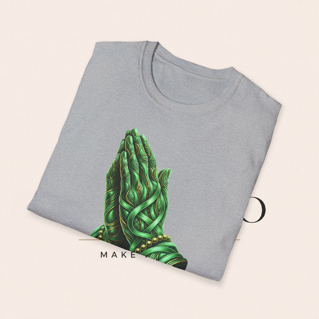 Praying Hands T‑Shirt — Green Vines Prayer Hands Graphic Tee