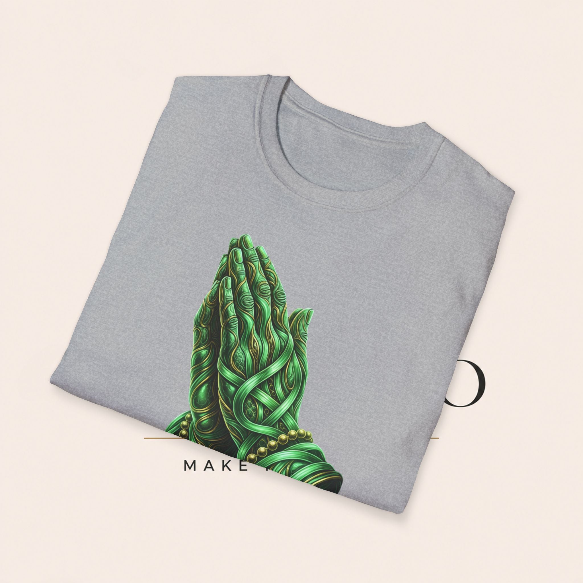 Praying Hands T‑Shirt — Green Vines Prayer Hands Graphic Tee