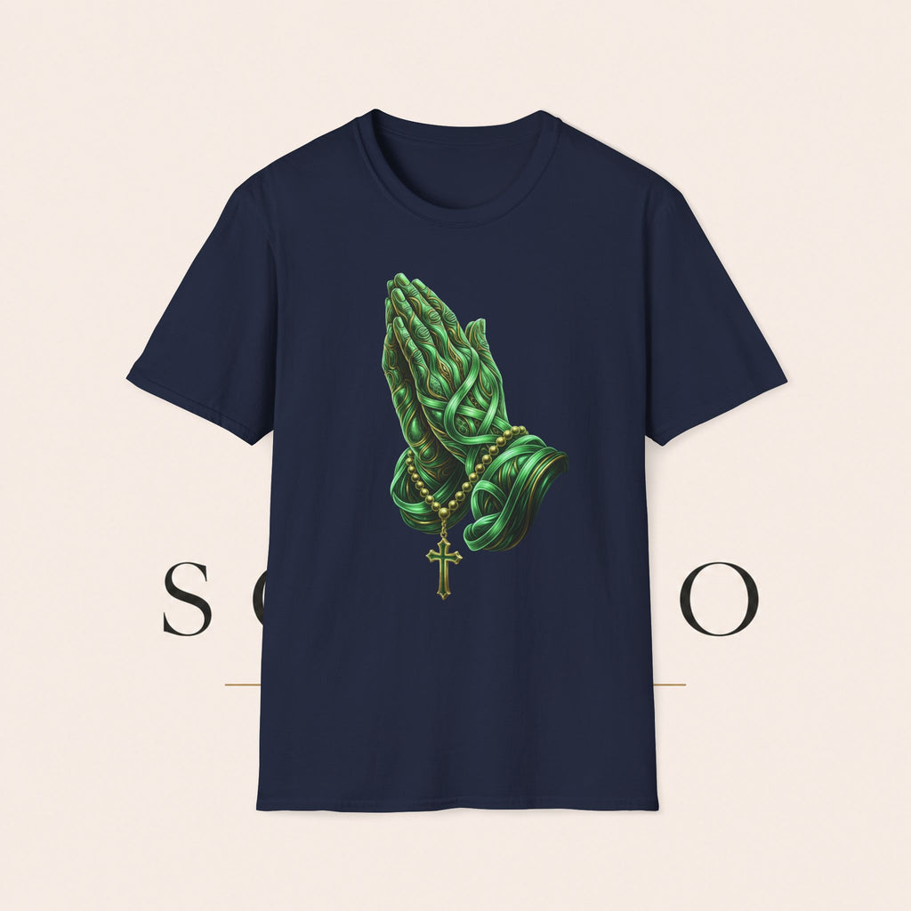 Praying Hands T‑Shirt — Green Vines Prayer Hands Graphic Tee