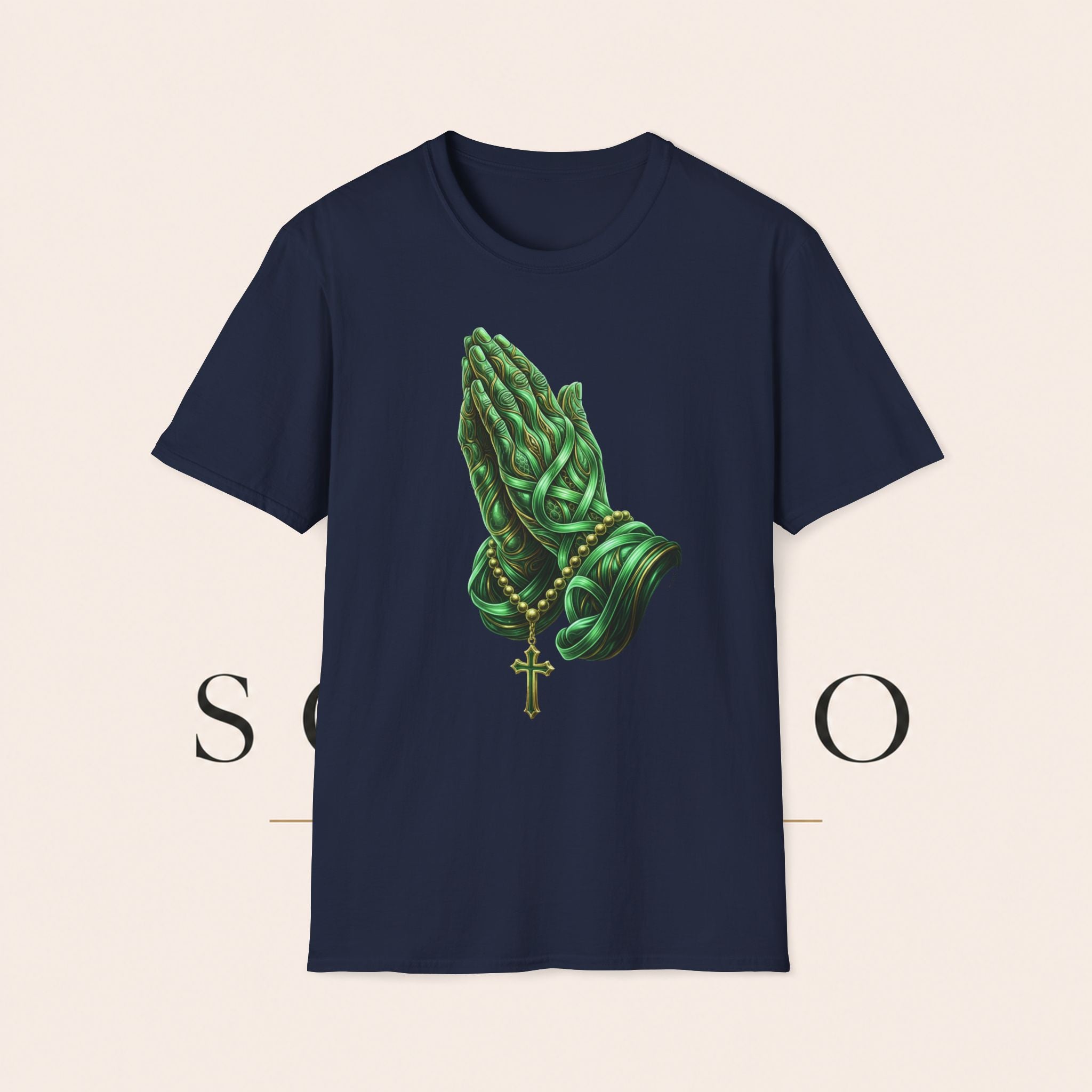 Praying Hands T‑Shirt — Green Vines Prayer Hands Graphic Tee