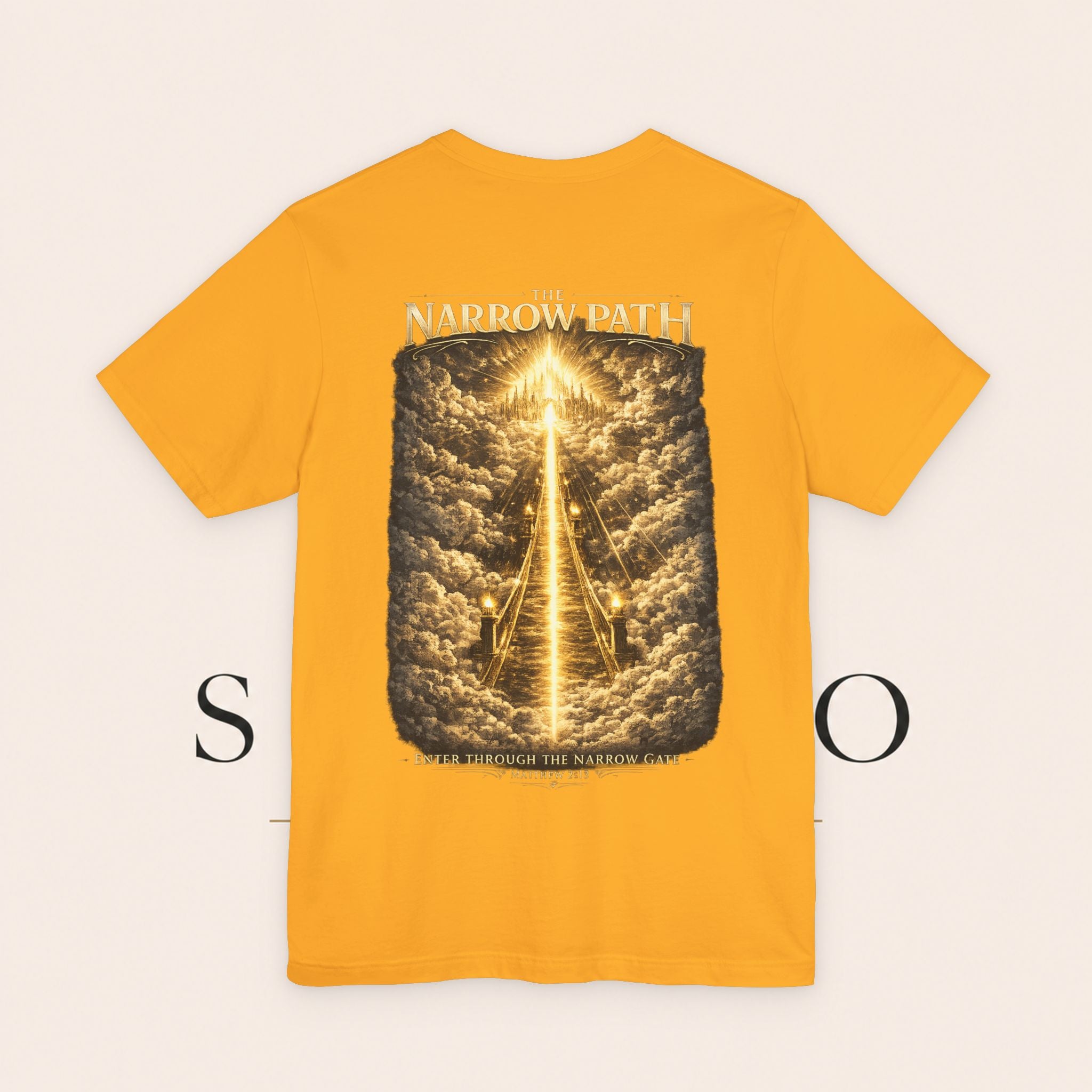 T-Shirt — 'The Narrow Path' Golden Light Graphic Tee