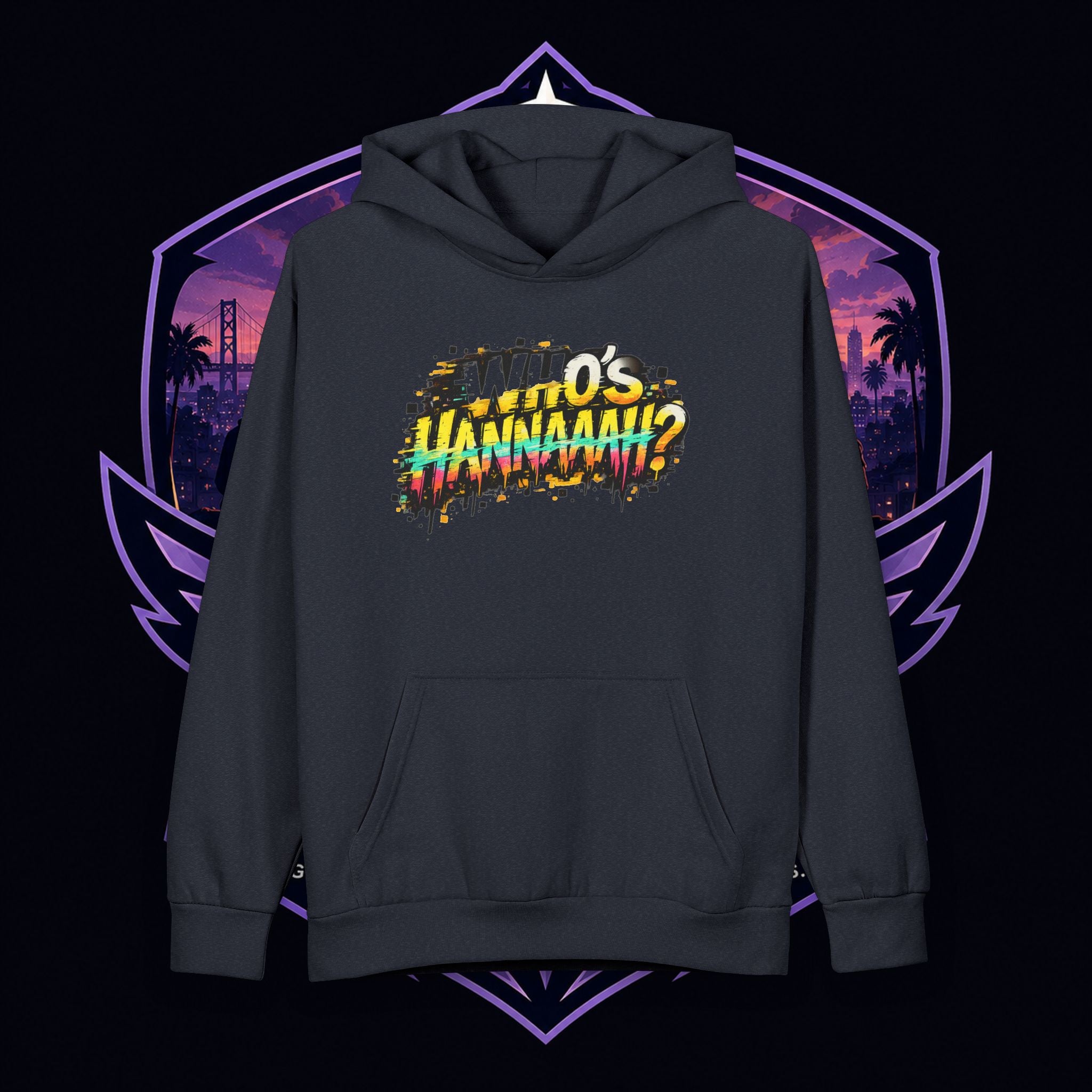 PG CHRIZZY "Who's Hannaaah?" Graphic Hoodie — Retro Vaporwave Streetwear Pullover