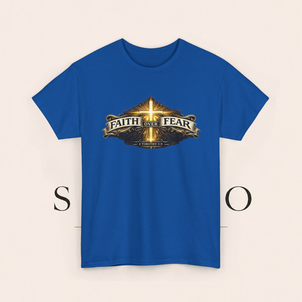 Faith Over Fear T-Shirt — Christian Cross Inspirational Tee