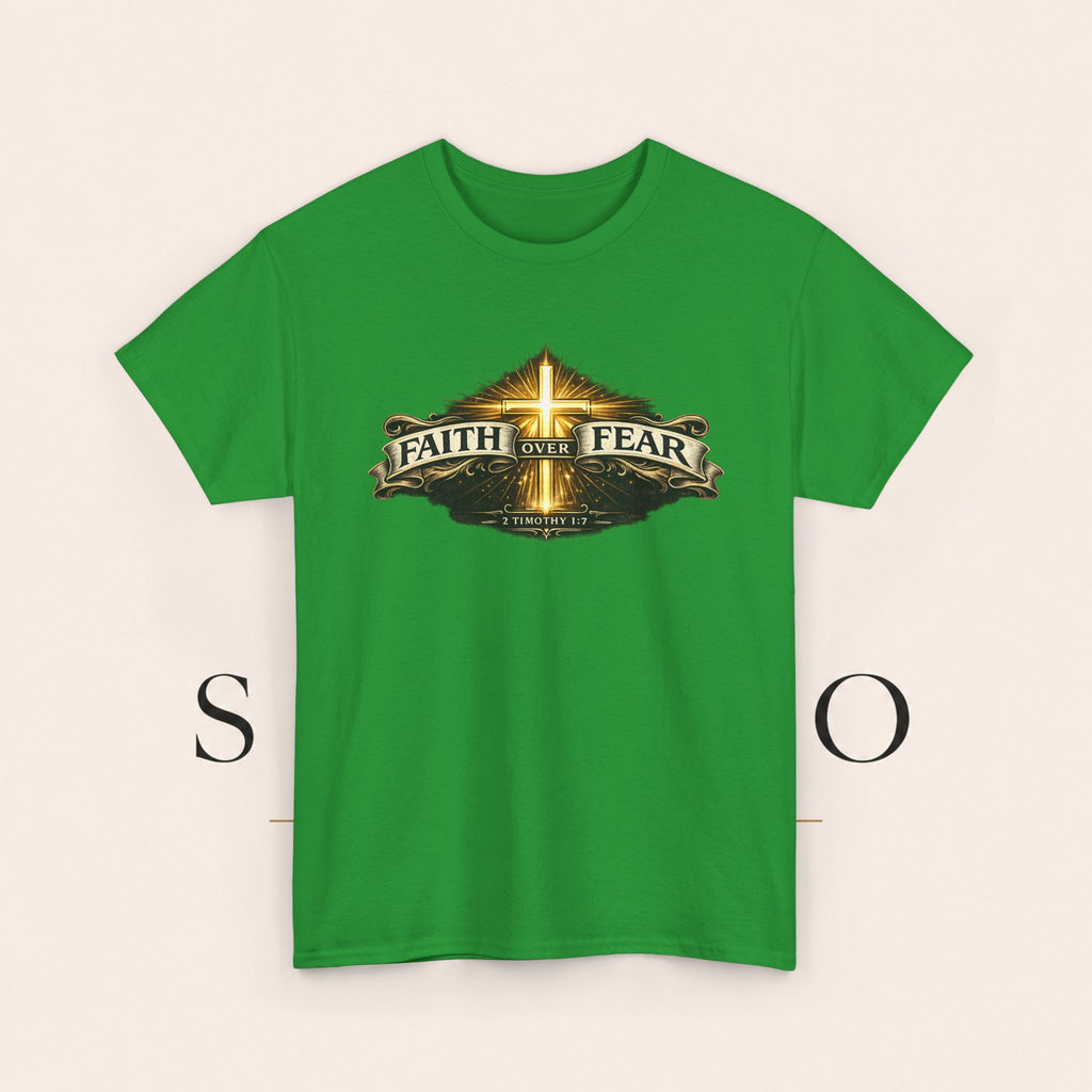 Faith Over Fear T-Shirt — Christian Cross Inspirational Tee