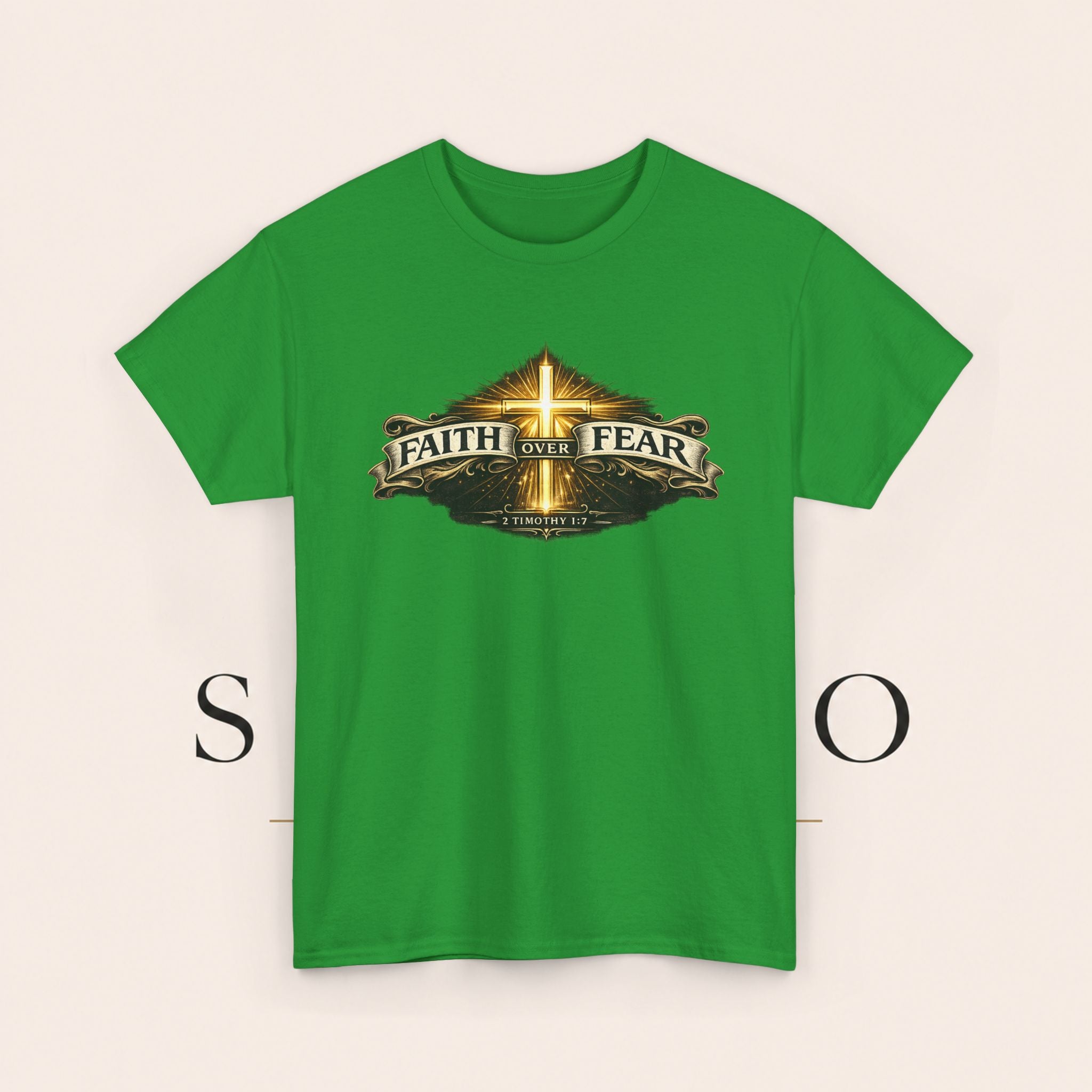 Faith Over Fear T-Shirt — Christian Cross Inspirational Tee