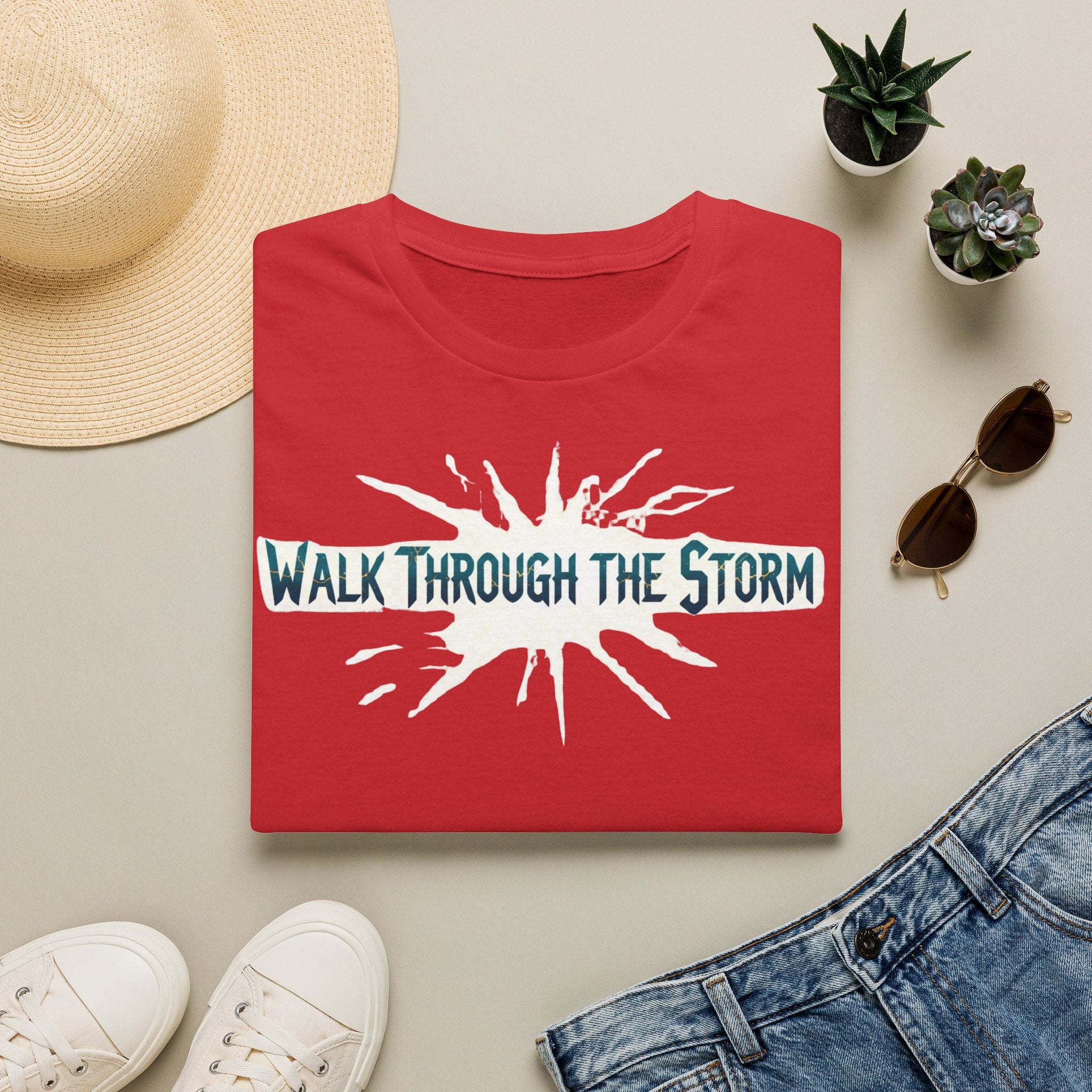 T-Shirt — "Walk Through the Storm" Inspirational Graphic Tee