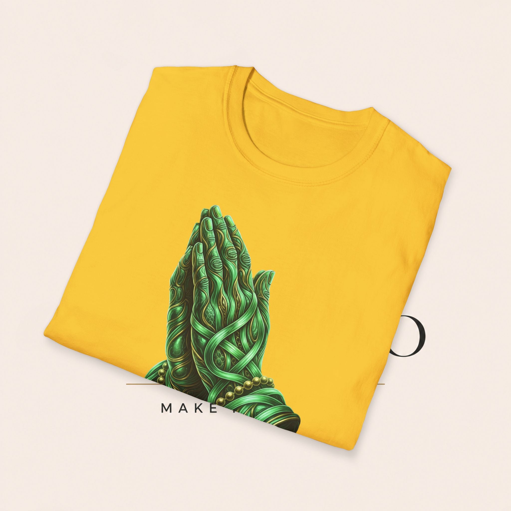 Praying Hands T‑Shirt — Green Vines Prayer Hands Graphic Tee
