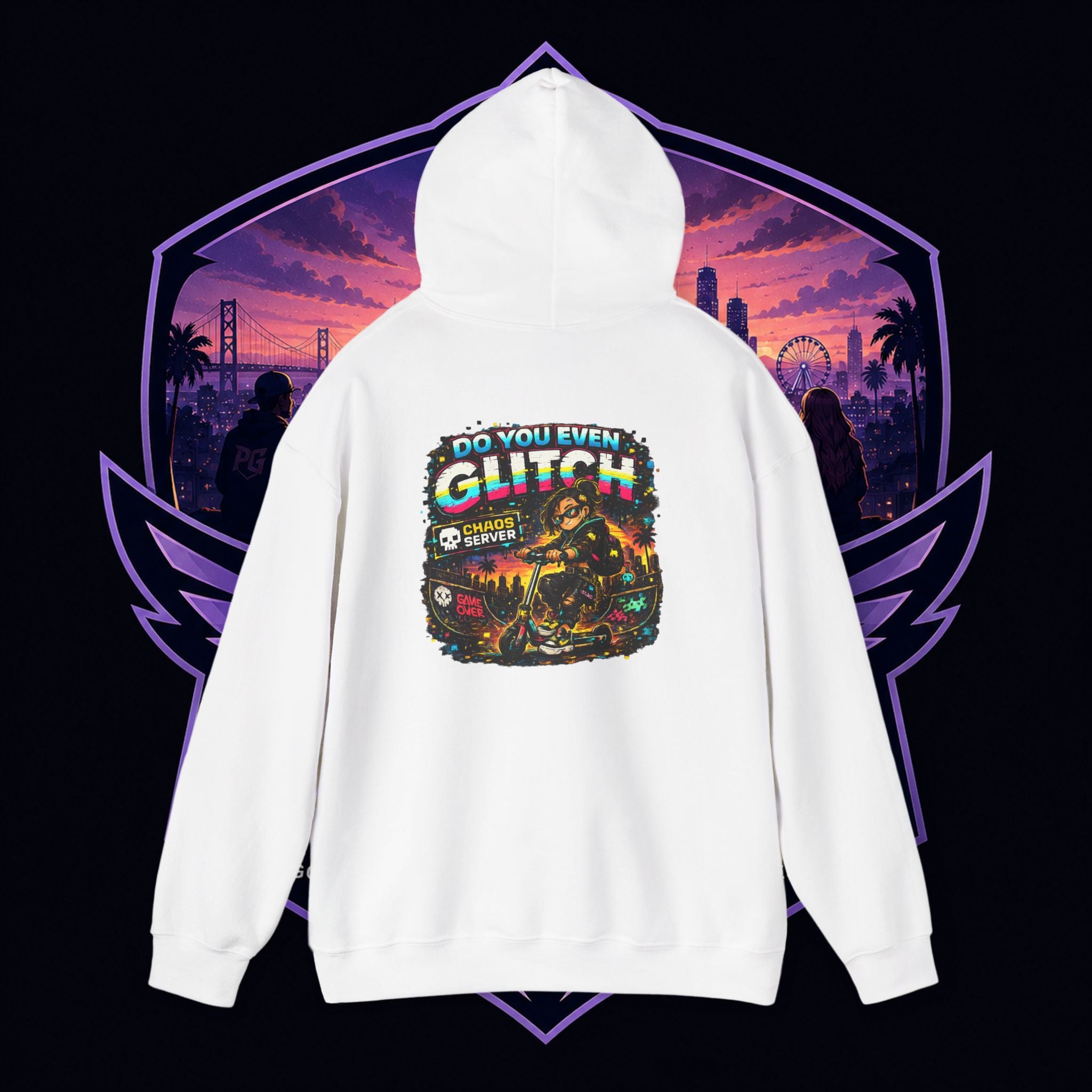Born Glitch Hoodie — Retro Cyberpunk Vaporwave Graphic Sweatshirt