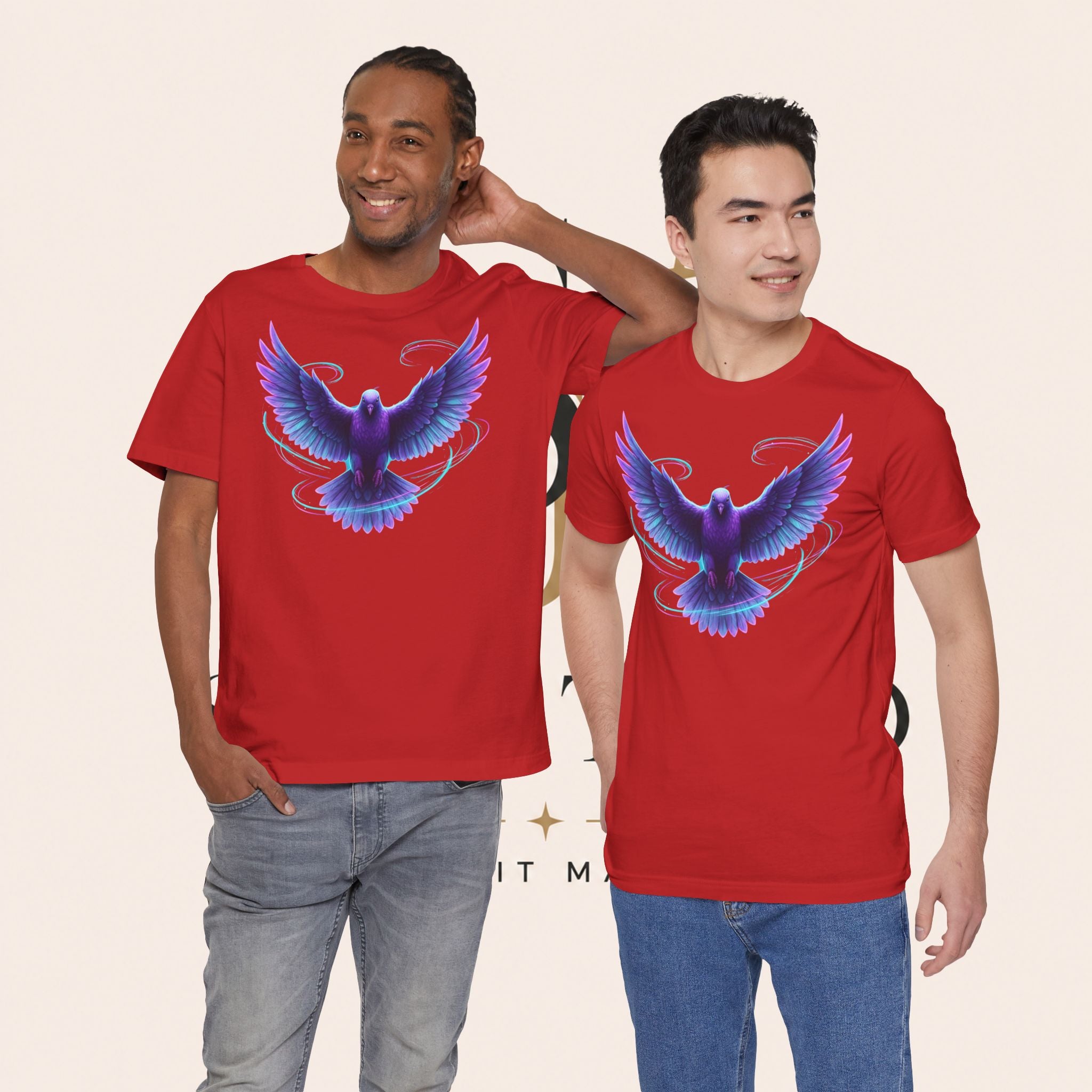 Mystic Raven Tee — Purple Glowing Dove Graphic T-Shirt
