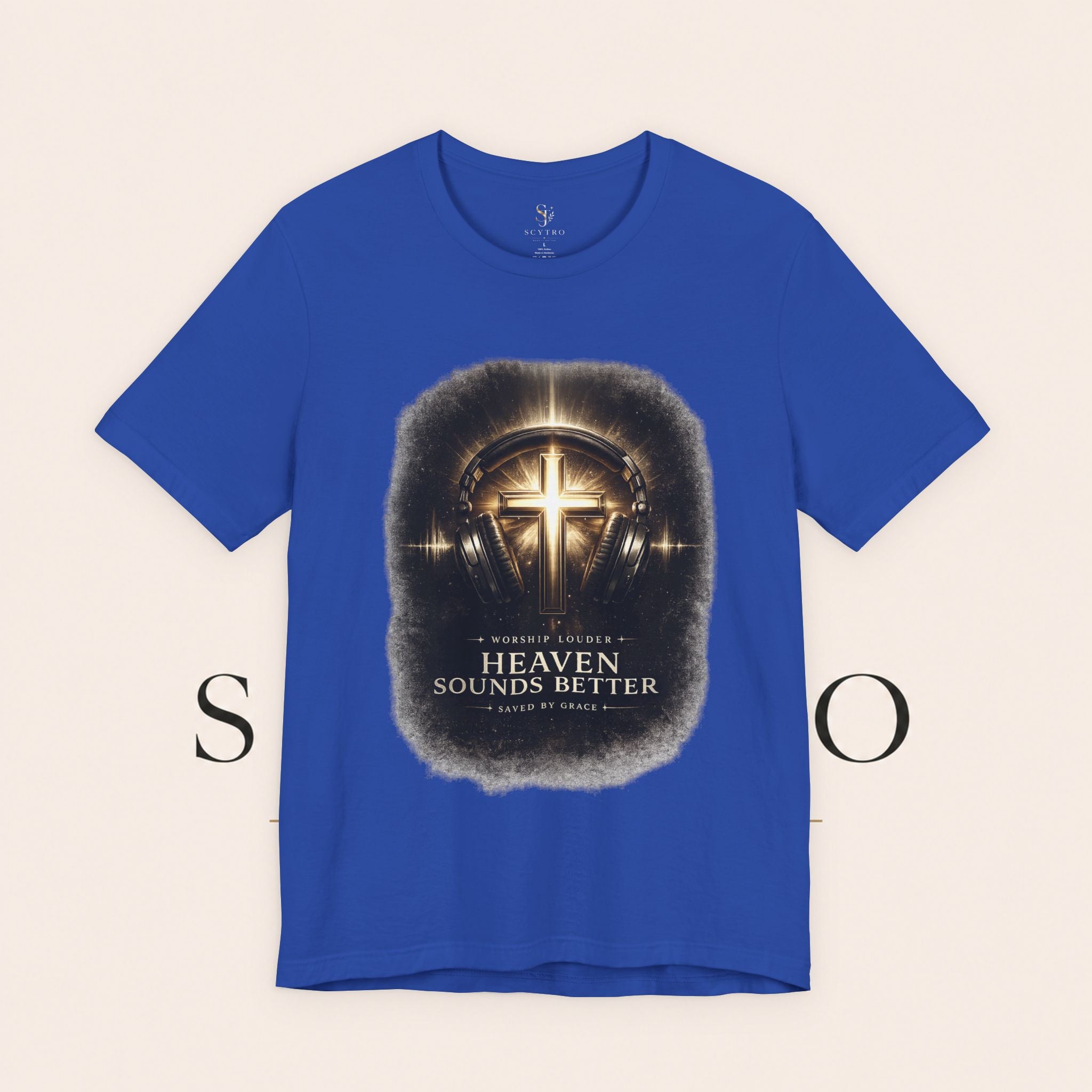Youth Christian T‑Shirt - "Heaven Sounds Better" Cross Headphones Graphic Tee
