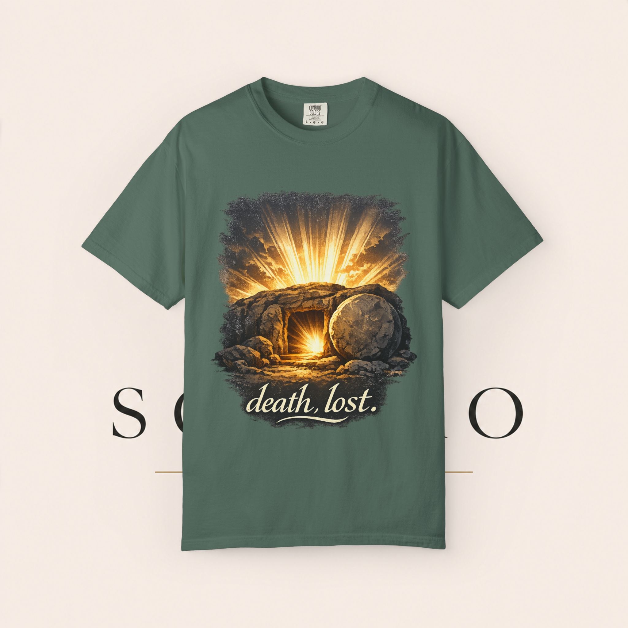 T-Shirt — Sunrise Tomb Graphic ‘death, lost.’ Memorial Tee