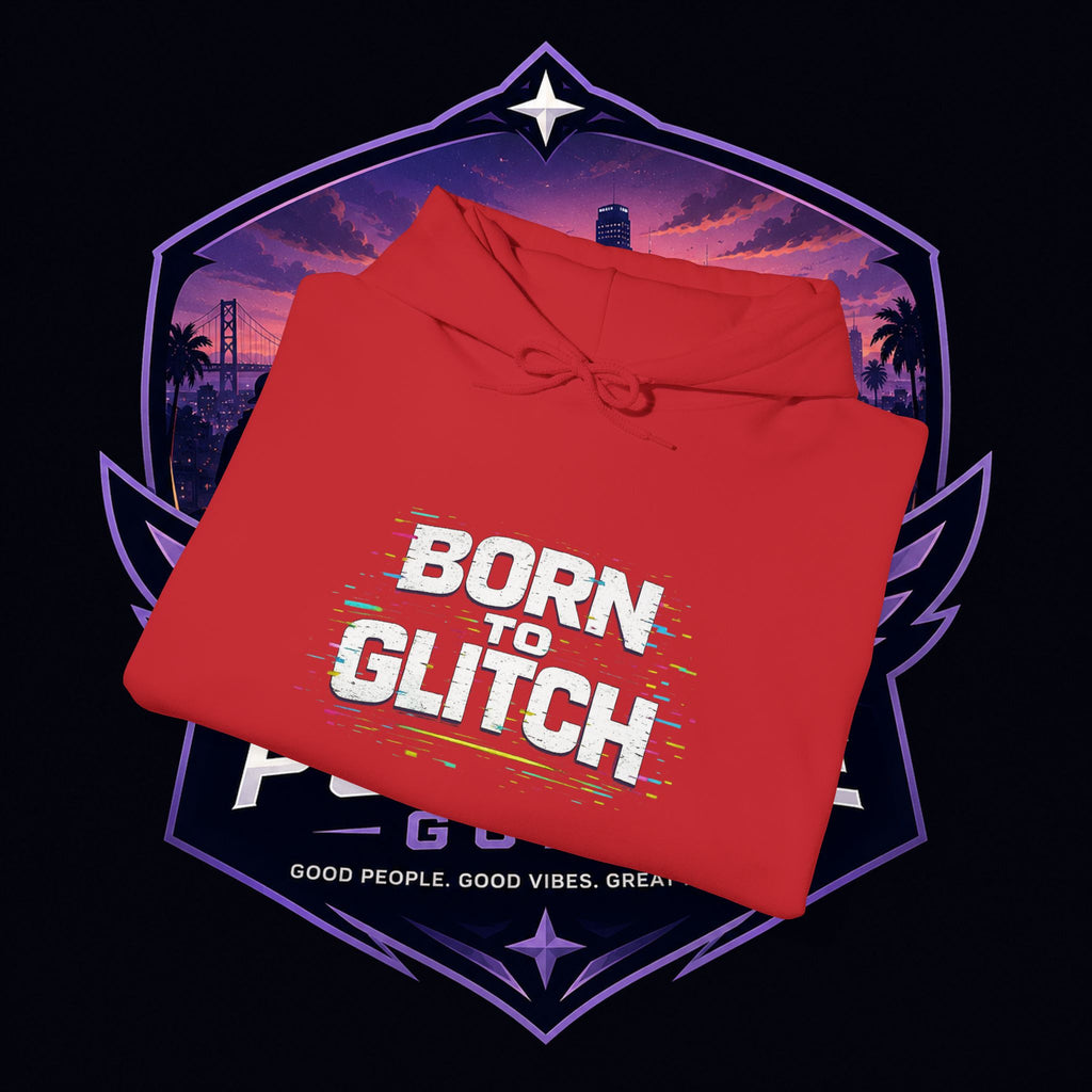 Born Glitch Hoodie — Retro Cyberpunk Vaporwave Graphic Sweatshirt