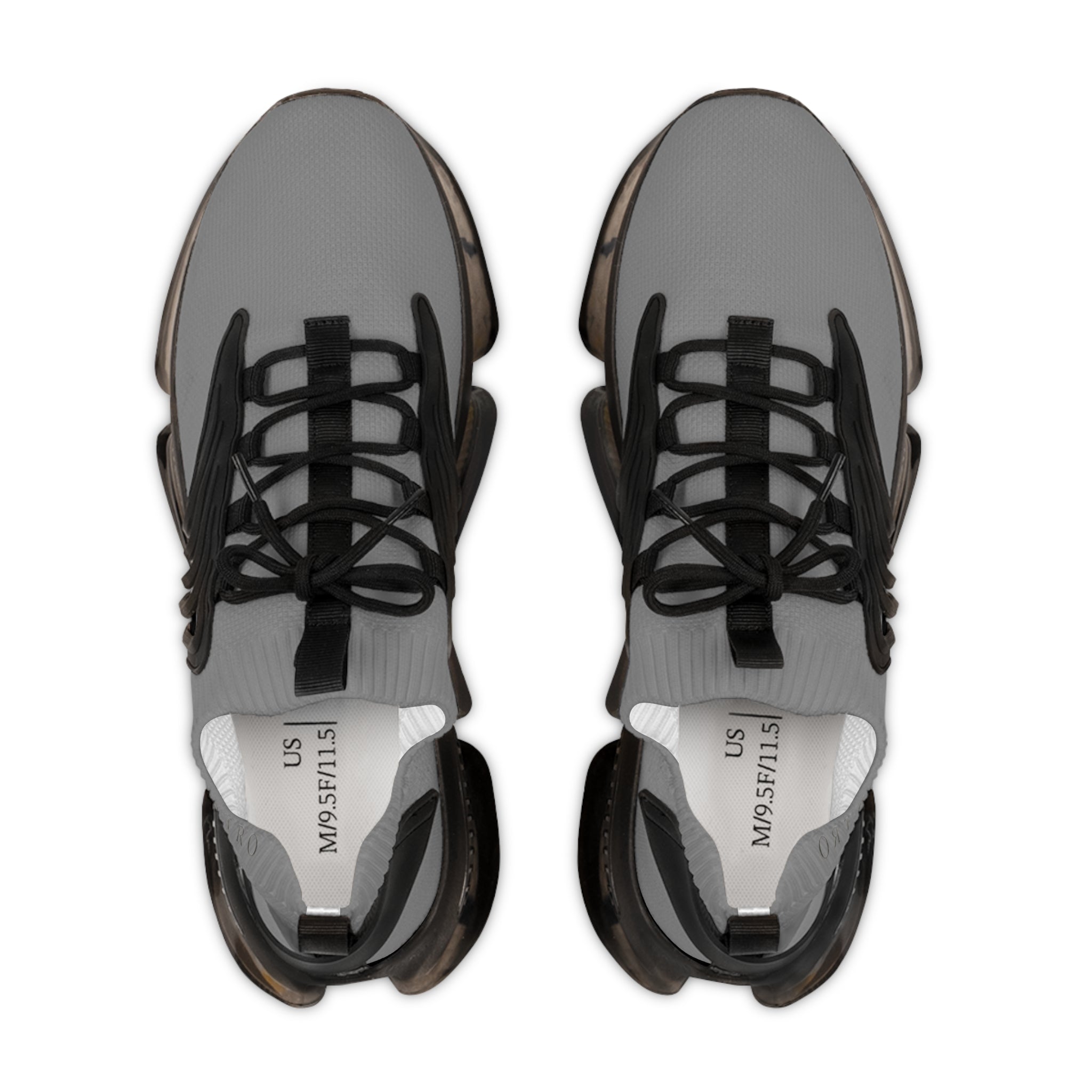 Men's Grey Mesh Sneakers — Lightweight Athletic Running Shoes with Cushioned Speckled Sole