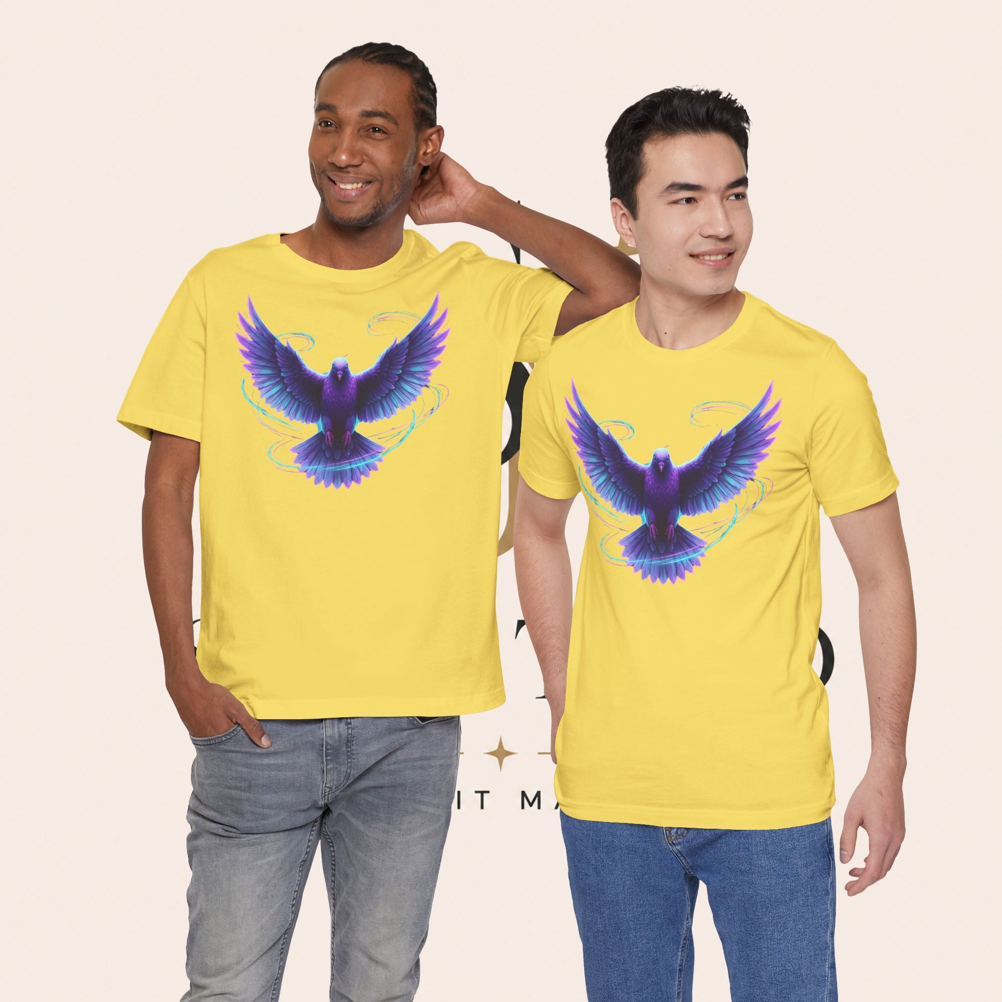 Mystic Raven Tee — Purple Glowing Dove Graphic T-Shirt