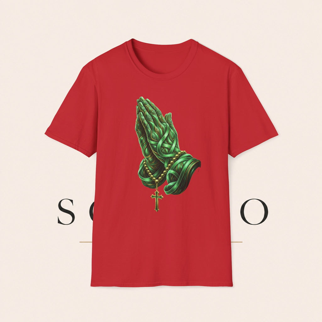 Praying Hands T‑Shirt — Green Vines Prayer Hands Graphic Tee