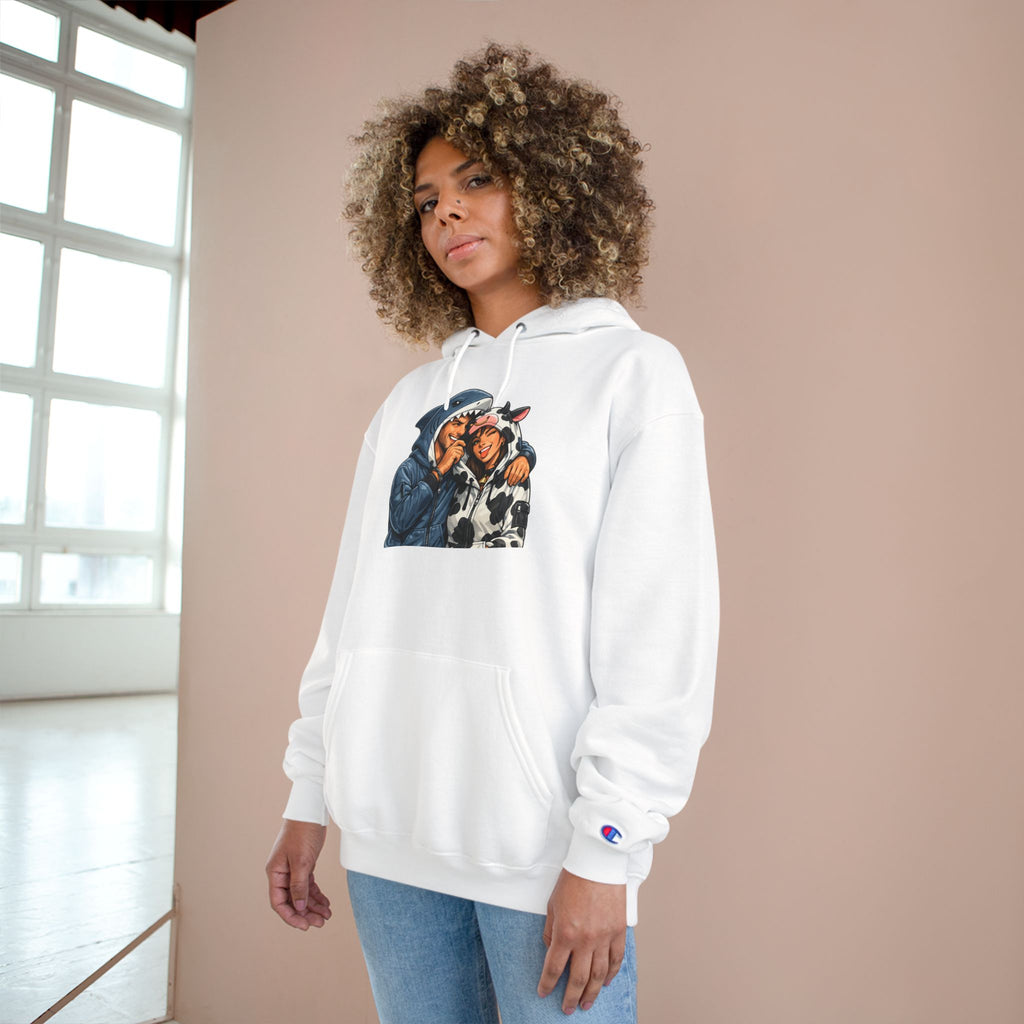 SC Vintage-Inspired Champion Hoodie — Cozy Retro Couple Graphic