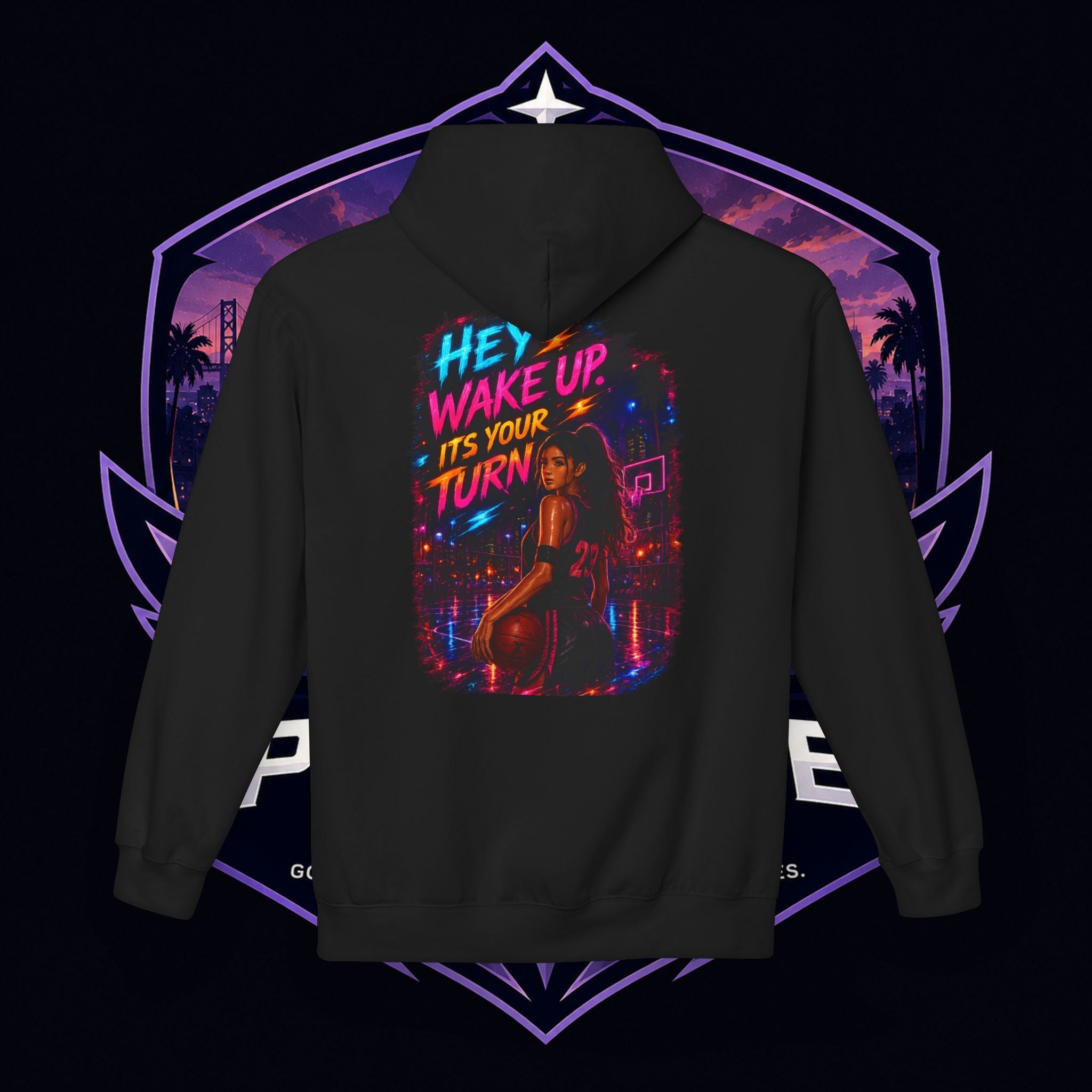 PG CZAR  "Hey Wake Up, It's Your Turn" Back Print PG 'Bruh Throw Now!' Graphic Hoodie